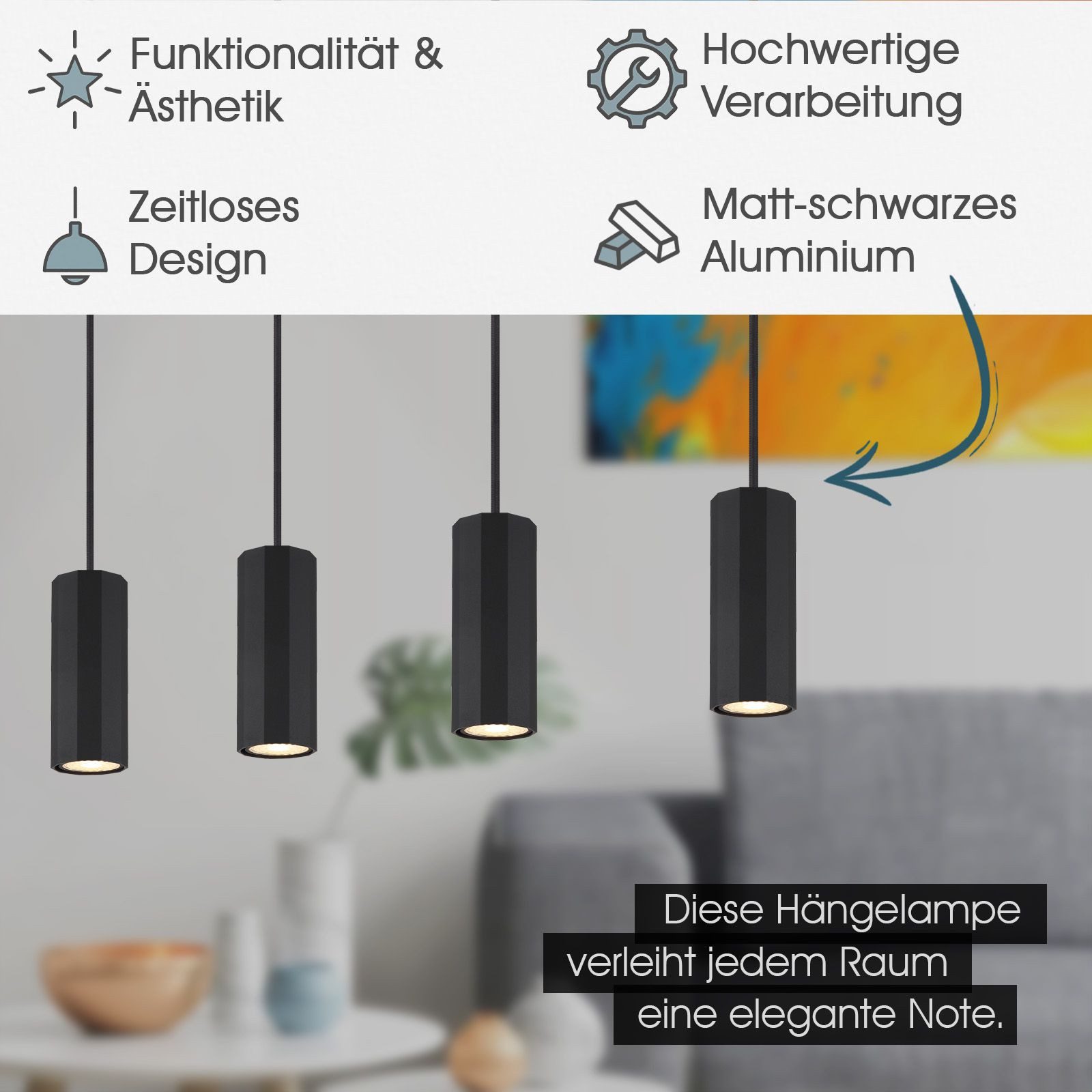 bmf-versand Hängeleuchte Hängeleuchte Esszimmer Schwarz Hängelampe günstig online kaufen