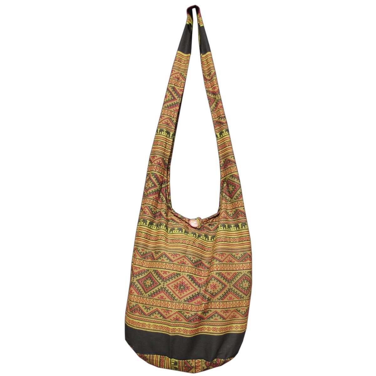 PANASIAM Freizeittasche Schulterbeutel Elefant Schultertasche aus 100% Baumwolle in 2 Größen, Beuteltasche als Wickeltasche Handtasche oder Strandtasche geeignet