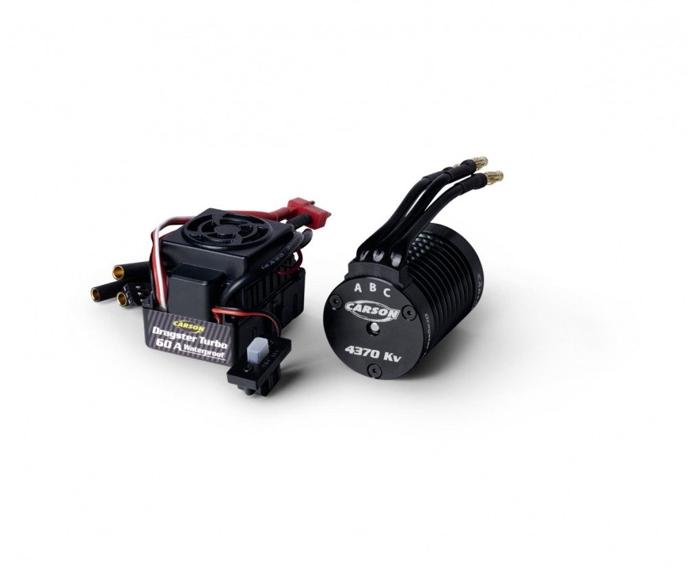 Carson Brushless Set Dragster Turbo 4370 KV 1:10 RC-Ladegerät
