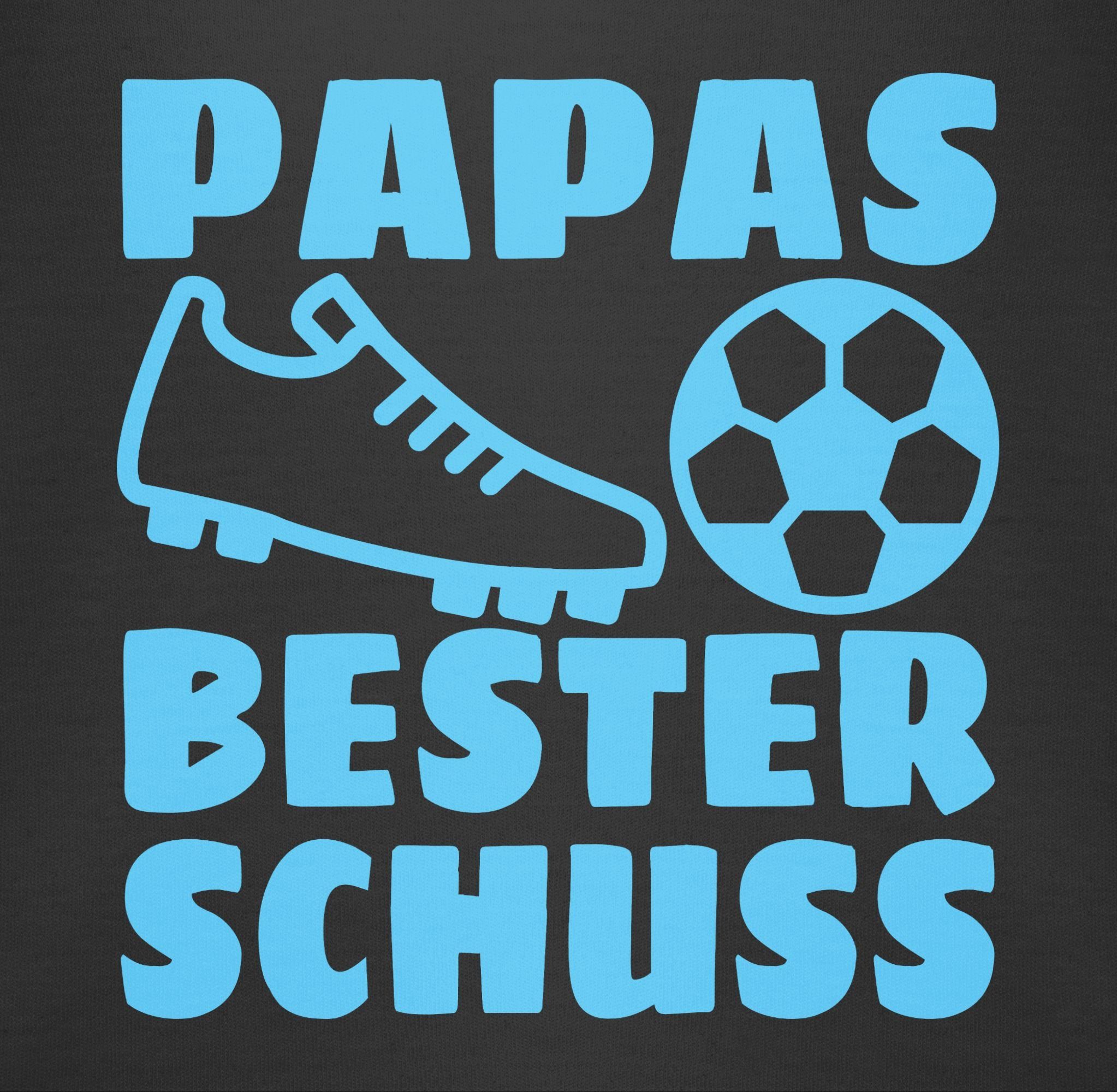 Shirtracer Shirtbody Papas Fussball bester Schwarz - mit 2 Treffer Geschenk Baby hellblau Vatertag