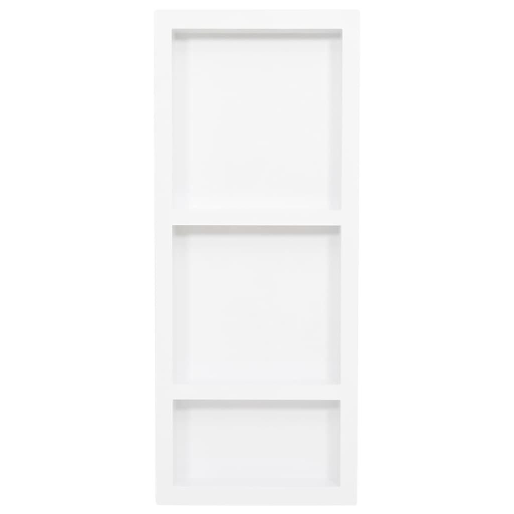 vidaXL Duschwanne Duschnische mit 3 Fächern Mattweiß 41x99x9 cm