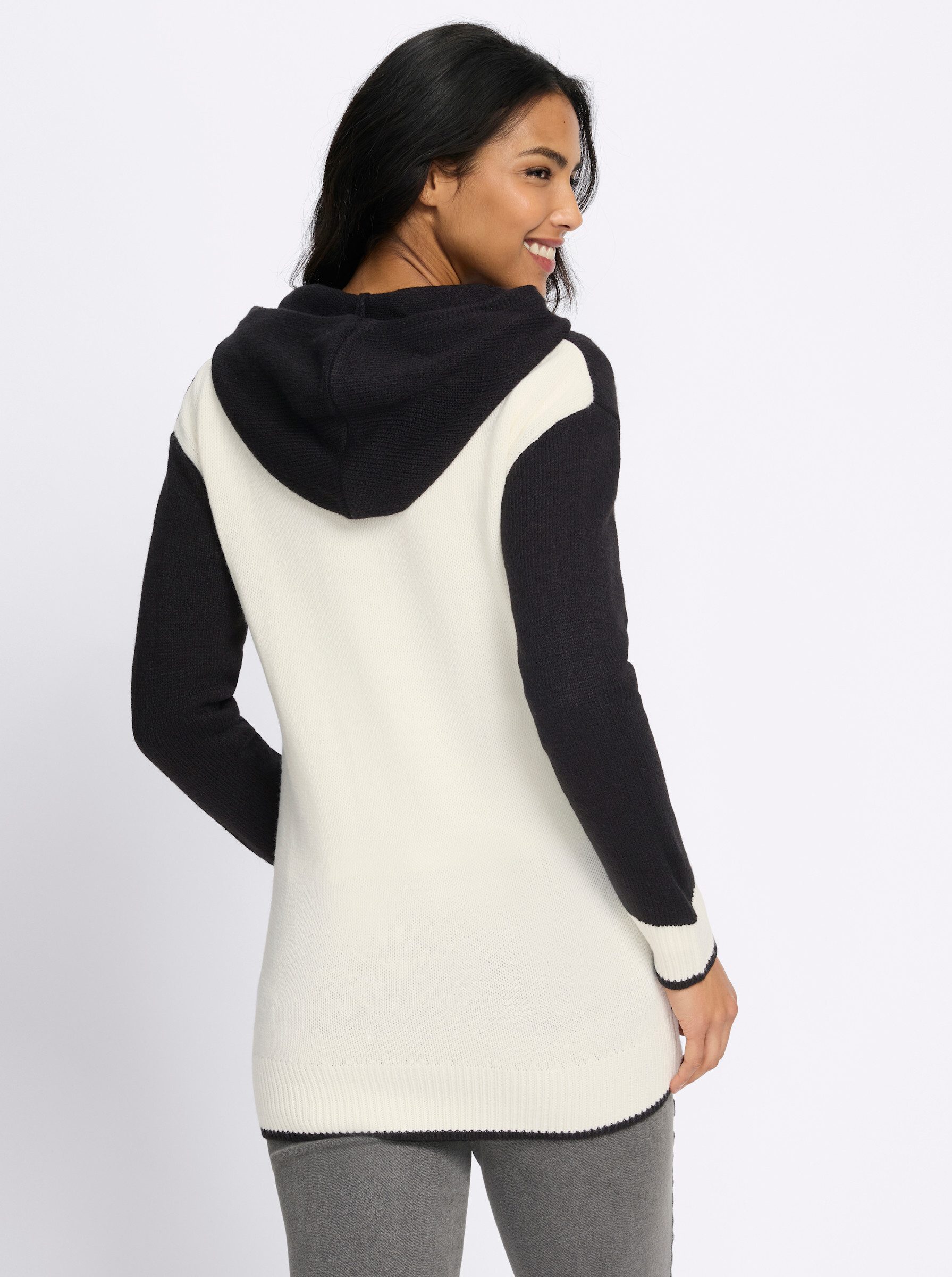 Sieh an! Strickjacke Long-Strickjacke Langarm Jersey