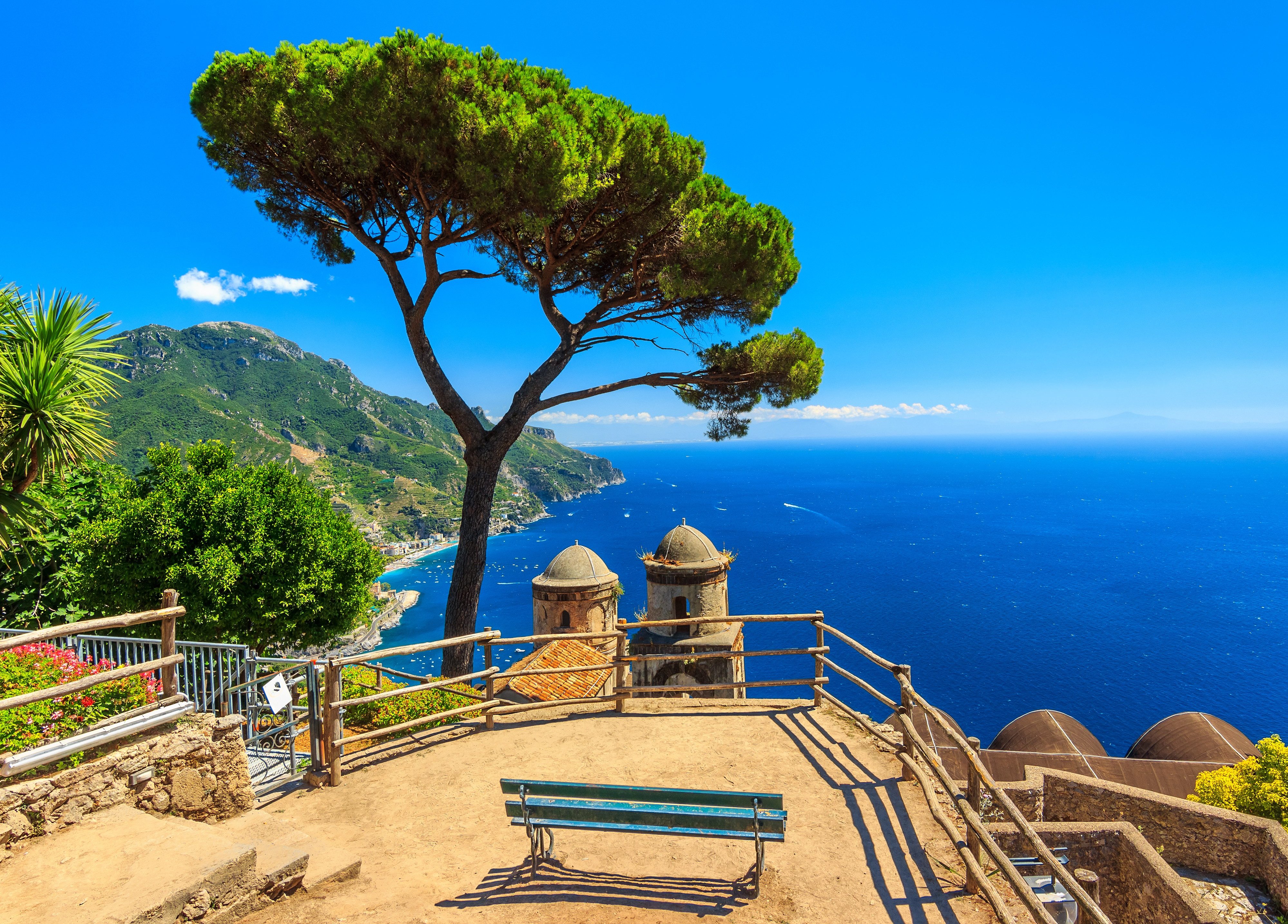 Papermoon Fototapete VLIES-Tapete Premium "Panorama Ravello Amalfi", Kleister KOSTENLOS, reduziert, 3D-Effekt, restlos trocken abziehbar, (664), Wandtapete Bild Dekoration Wand-Dekor Motiv Tapete Poster