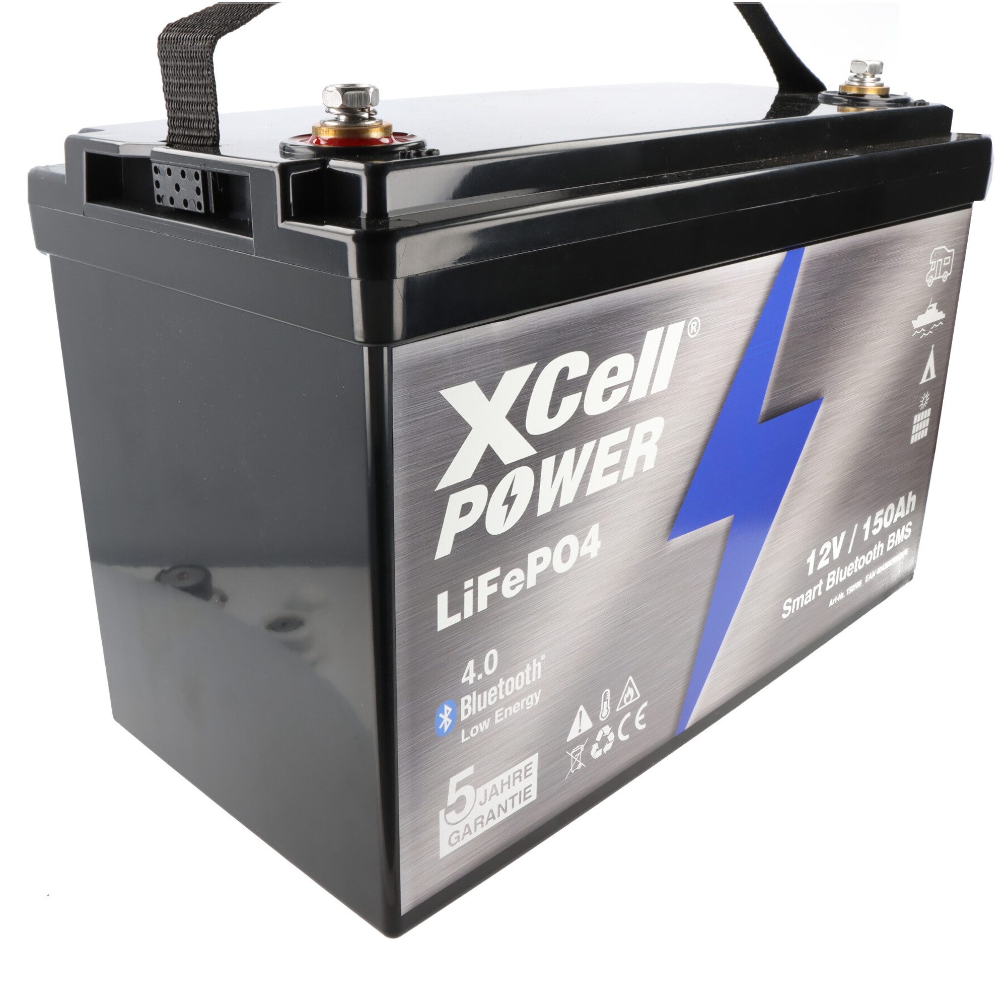 XCell XCell LiFePO4 Smart BMS 12,8V / 150Ah Pro Ultimate inkl. 4.0 Bluetoot Akku 150000 mAh (12,8 V)