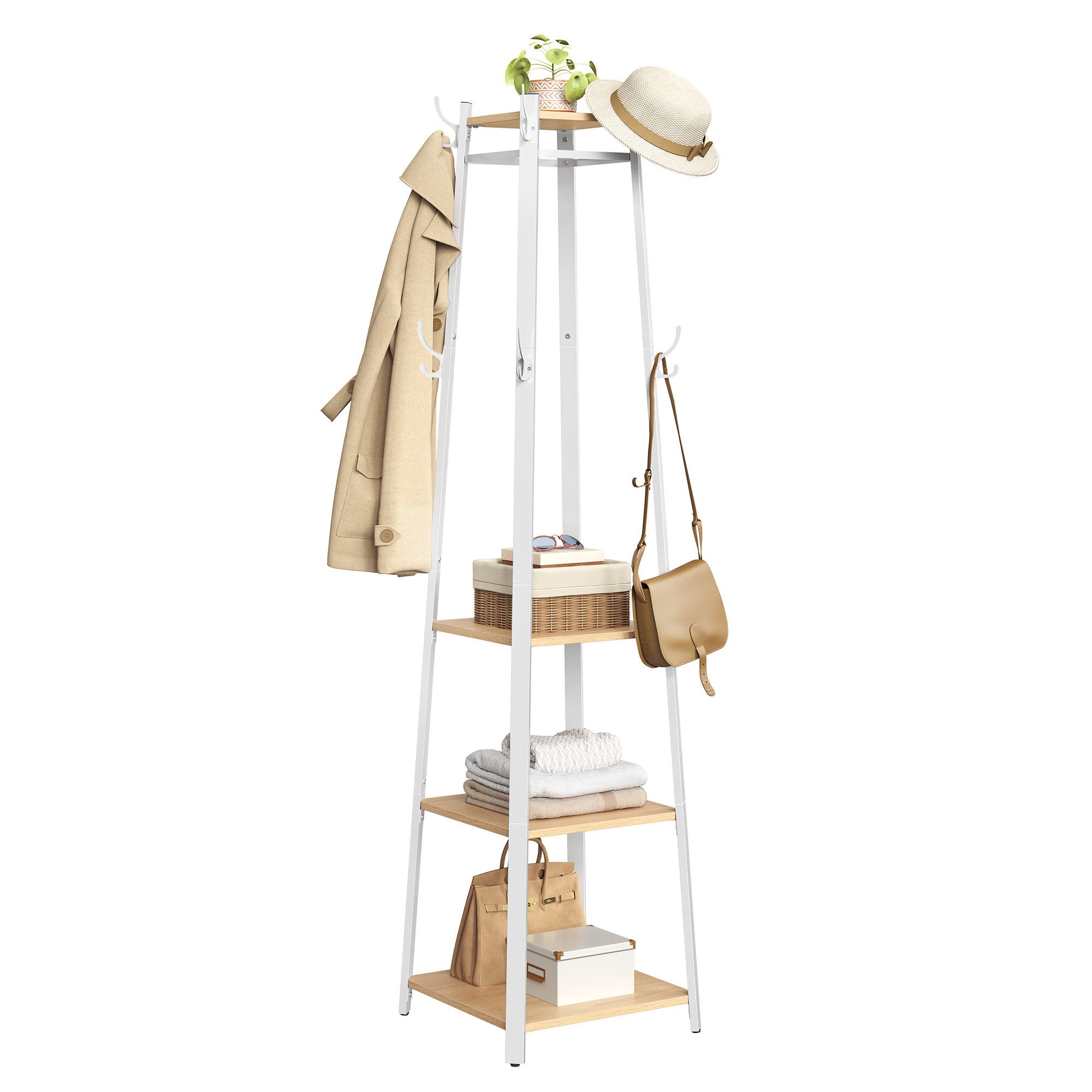 VASAGLE Garderobenständer Kleiderständer, 8 Haken, 43x43x180 cm günstig online kaufen