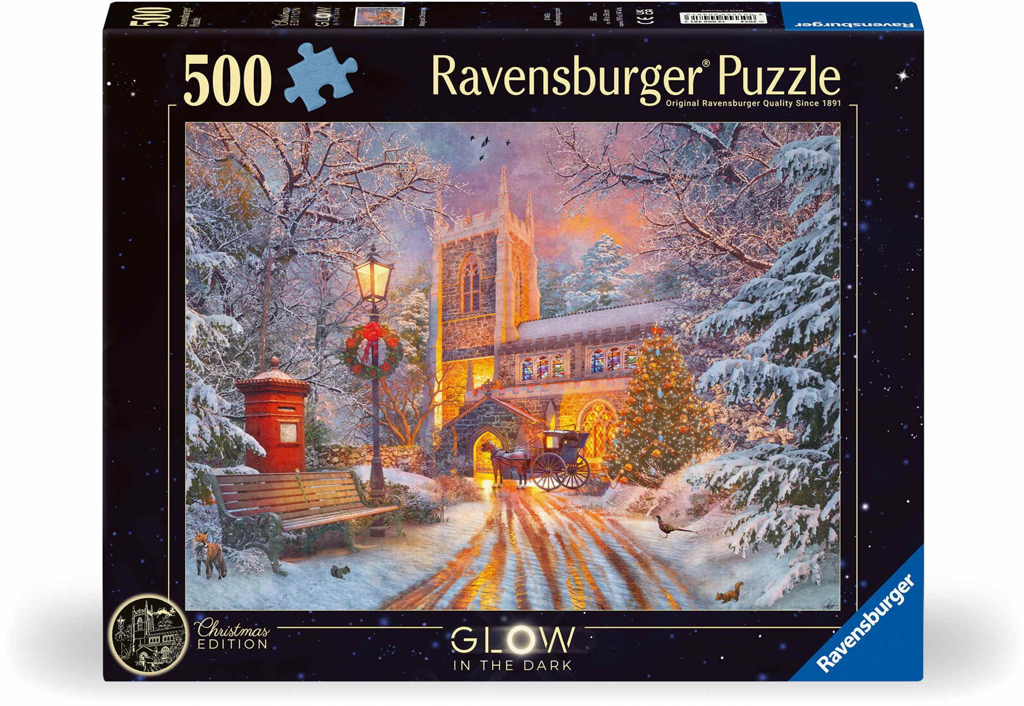 Ravensburger Puzzle 500 Teile Puzzle Glow in the dark Funkelnde Weihnachten 12000481, 500 Puzzleteile
