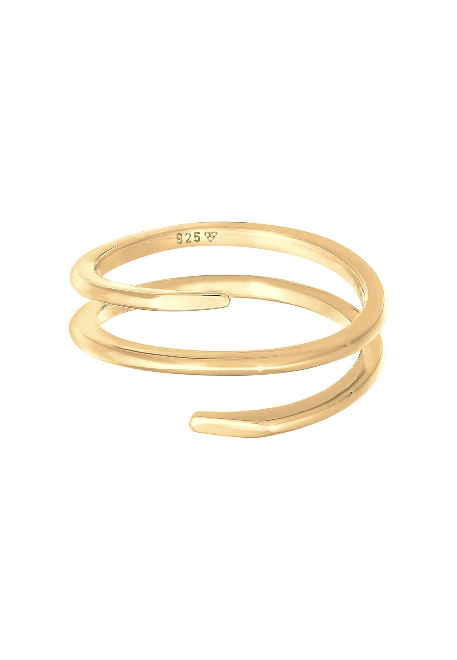 Fingerring Elli Gold Fein Silber Twist Wickelring 925