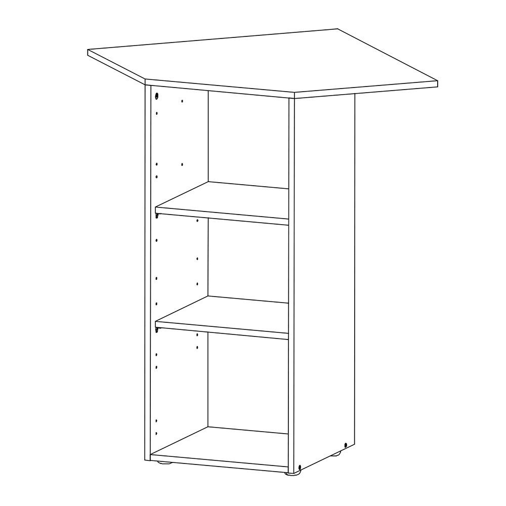 Lomadox Eckregal MIAMI-43, ca. Eiche, Fächer, 3 Eckregal, hoch 98cm offene