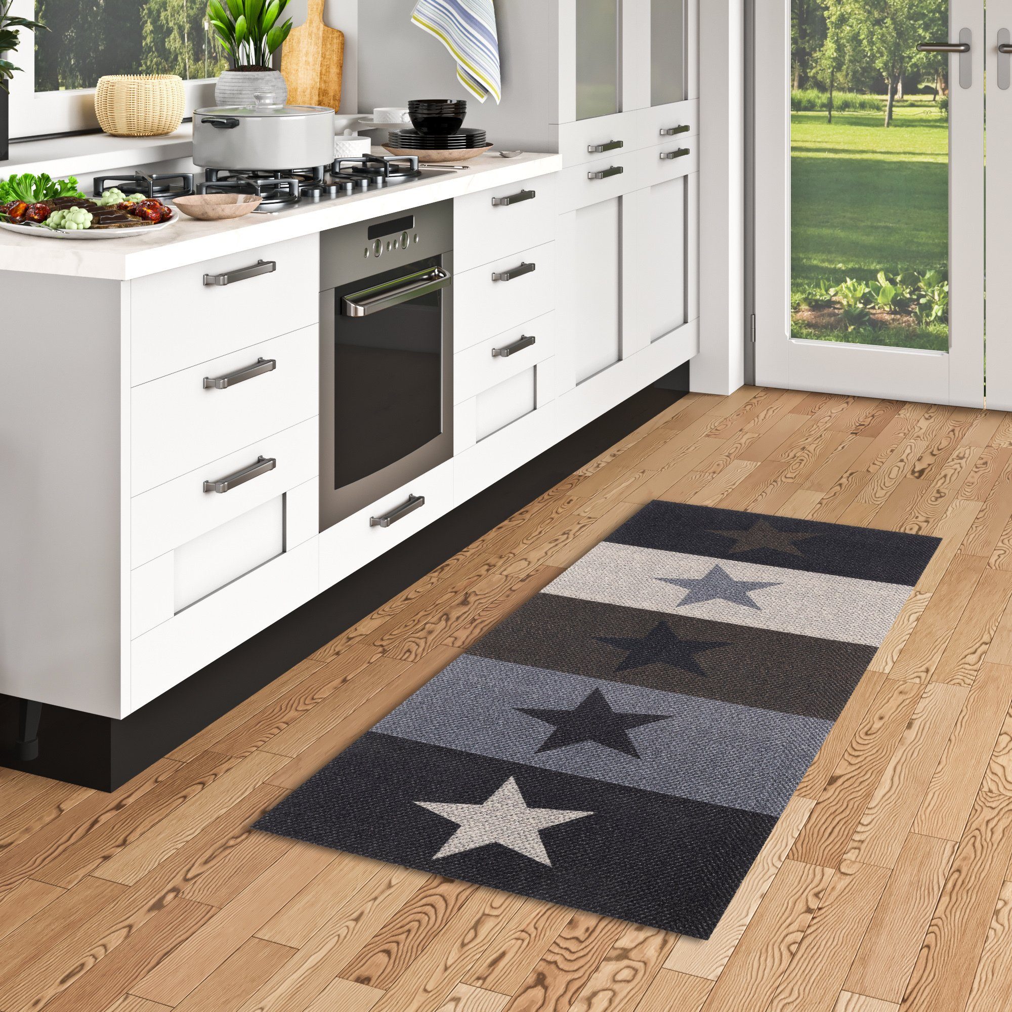 Küchenläufer Küchenläufer Teppich Trendy Modern Stars, Pergamon, Rechteckig, Höhe: 5 mm