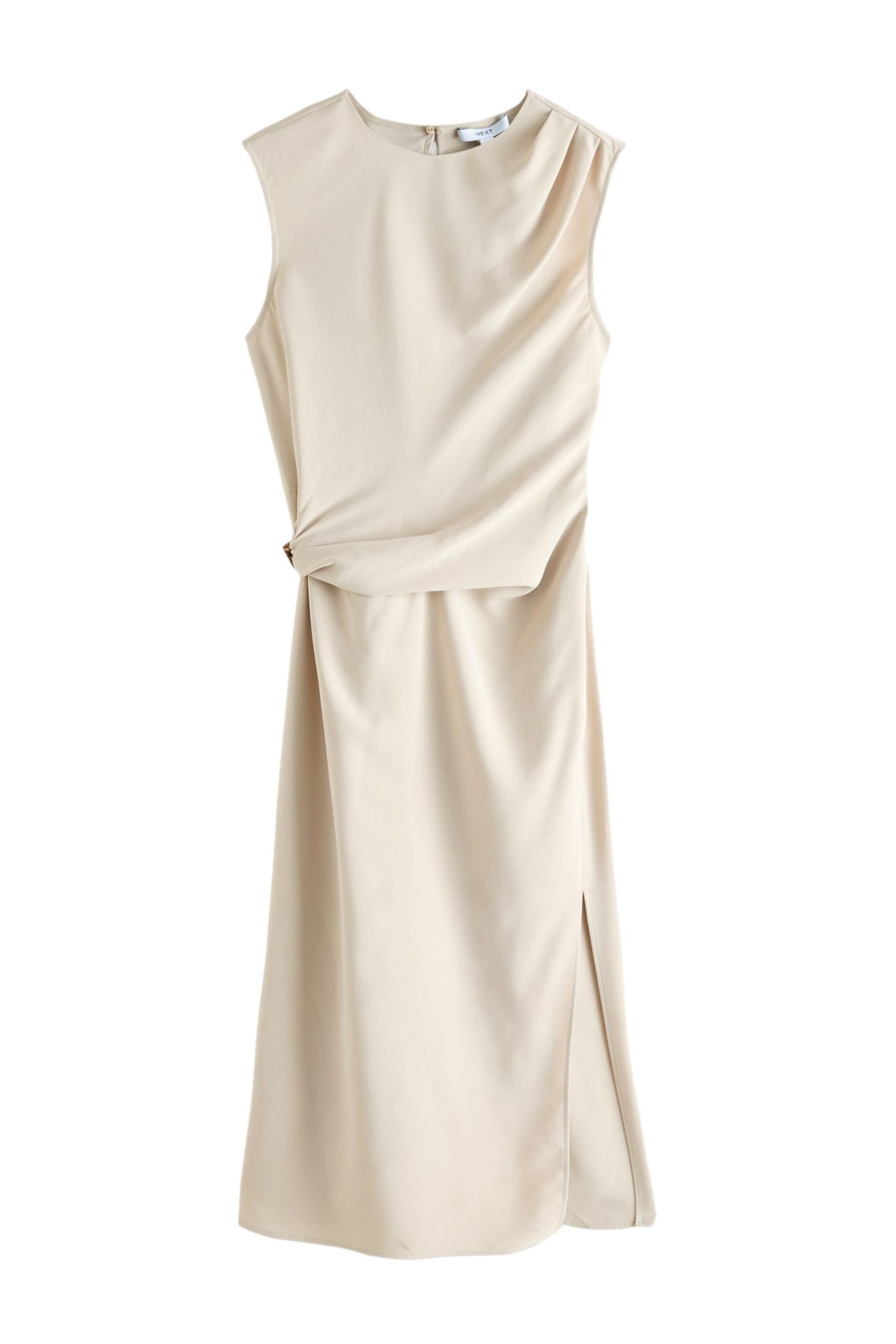 Next Midikleid Drapiertes Midikleid mit goldfarbenem günstig online kaufen