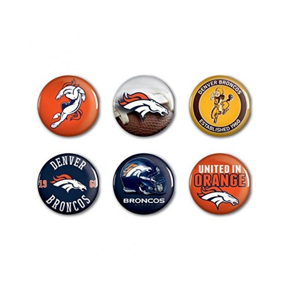 Denver Broncos Pins Denver Broncos Button 6er Pack