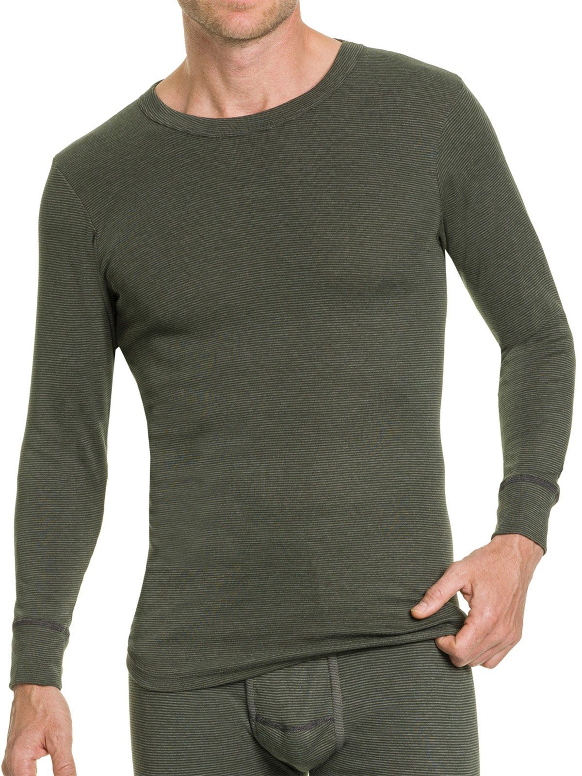 KUMPF Unterhemd Herren Langarm Shirt Klimaflausch (Stück, 1-St) Materialmix