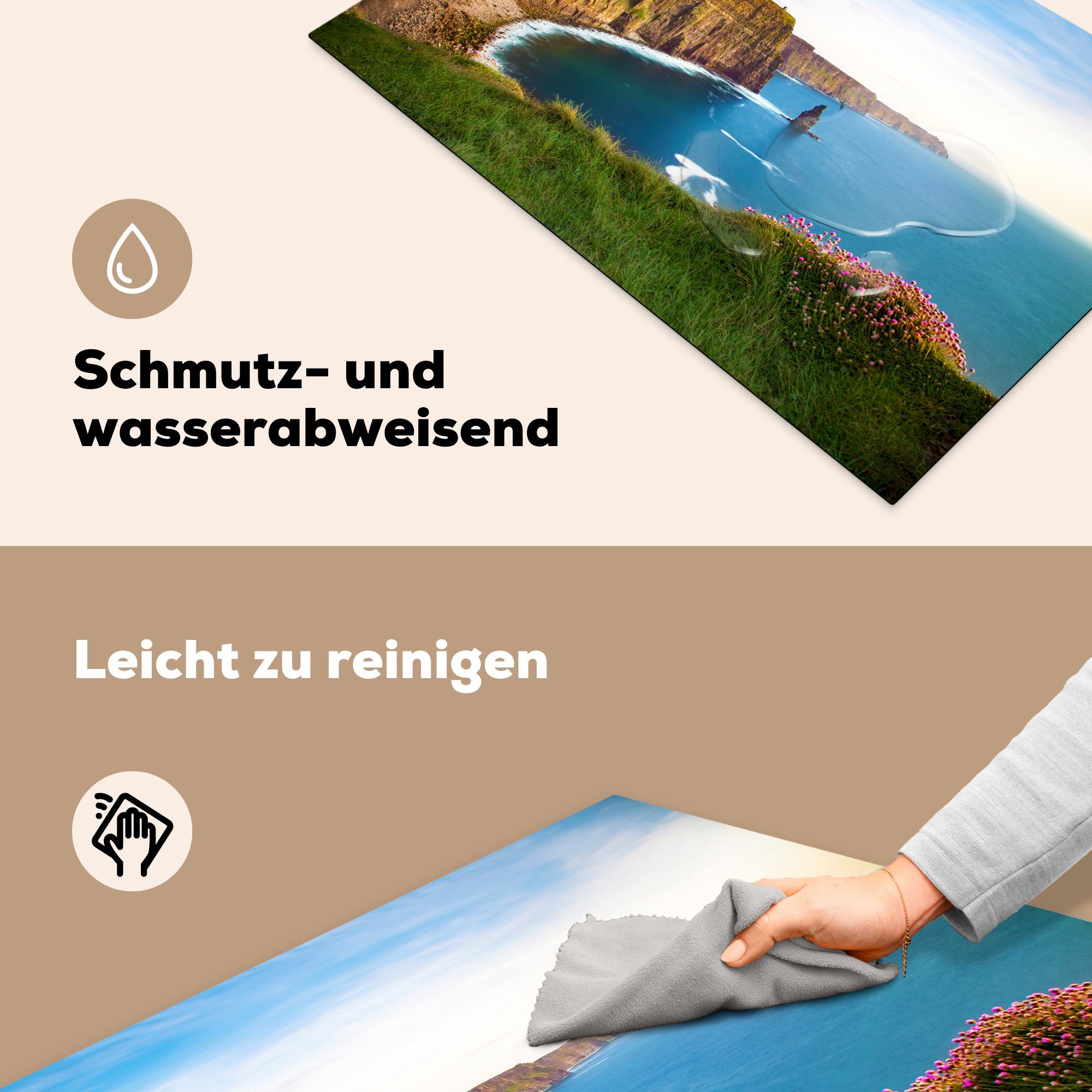 für MuchoWow Schutz Moher 81x52 tlg), Induktionskochfeld Ceranfeldabdeckung in Vinyl, cm, von Herdblende-/Abdeckplatte Irland, die Klippe (1 küche,