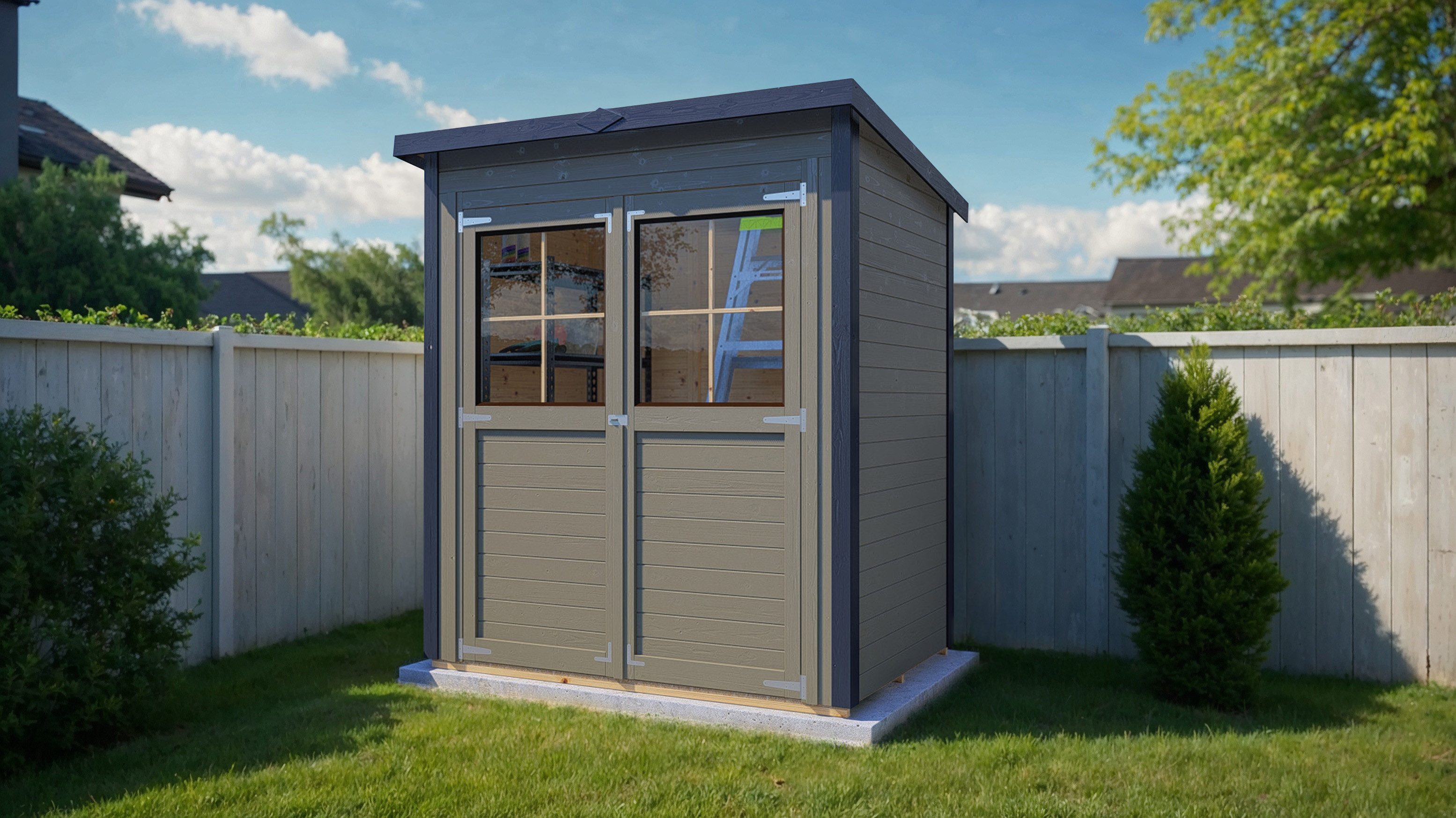 BERTILO Gartenhaus Einfach 1 beigegrau, BxT: 192x140 cm