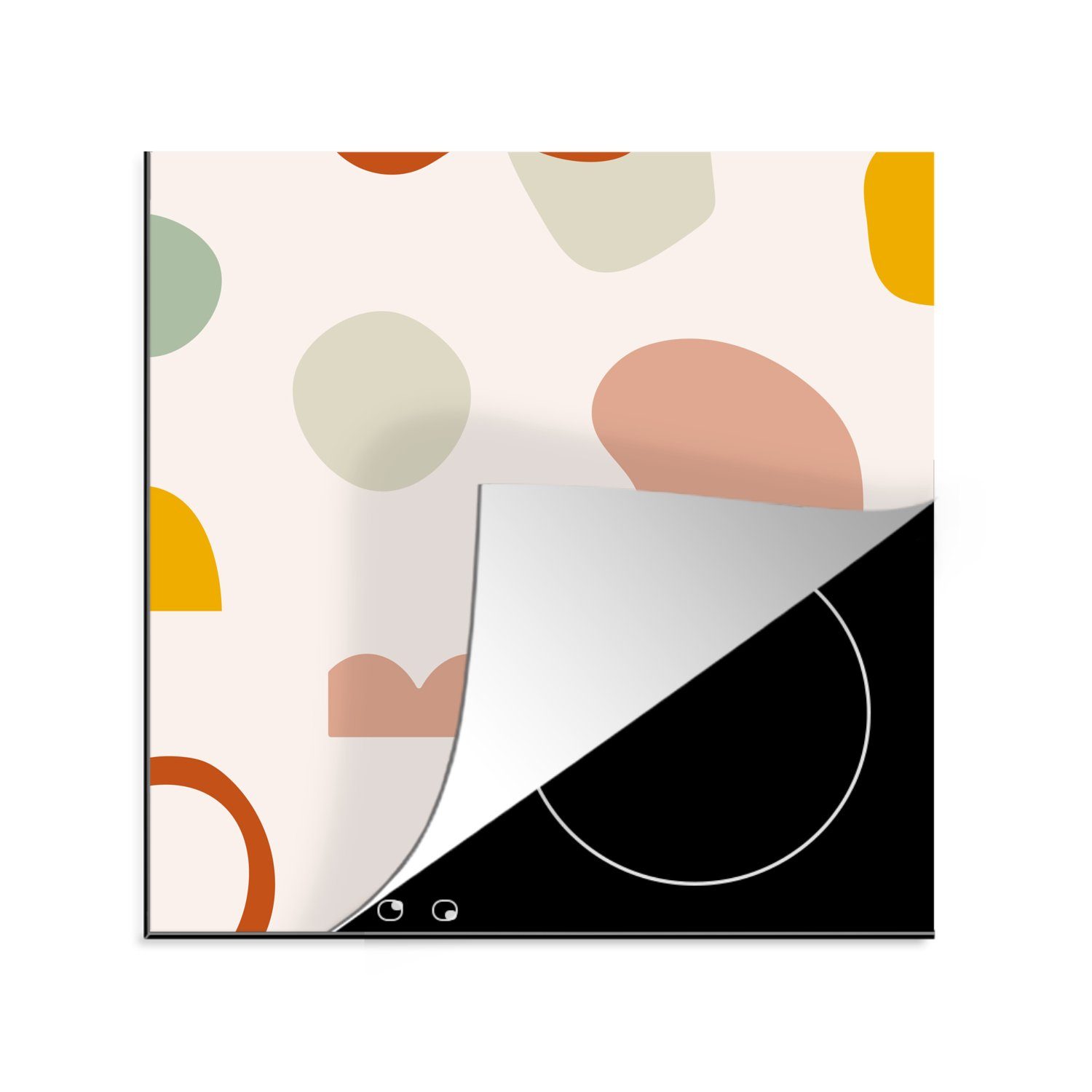 MuchoWow Herdblende-/Abdeckplatte Formulare - Pastell - Gestaltung, Vinyl, (1 tlg), 78x78 cm, Ceranfeldabdeckung, Arbeitsplatte für küche