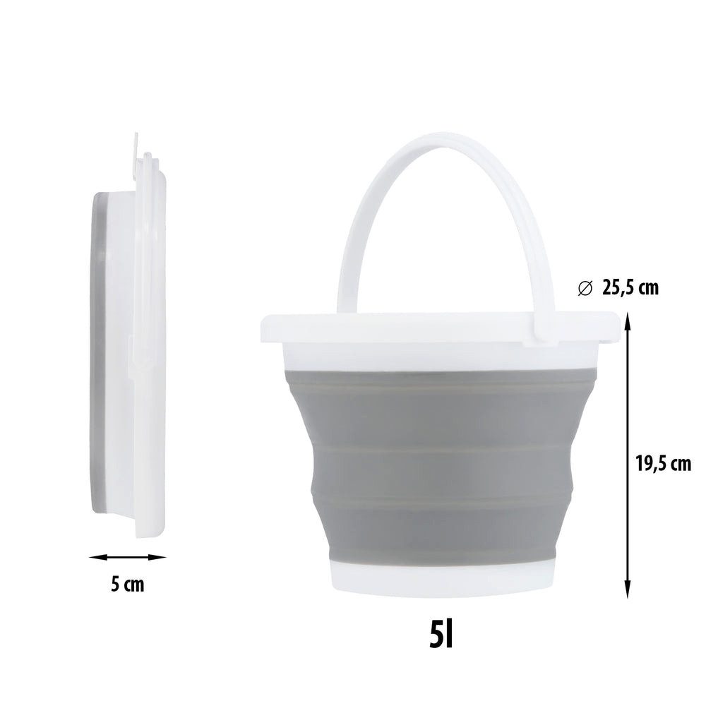 NILS CAMP Falteimer Faltbarer Campingeimer Silikoneimer, (Spar-Set, 1-tlg., 25,5 x 19,5 cm faltbar), faltbar, platzsparend, Tragegriff, aufhängbar