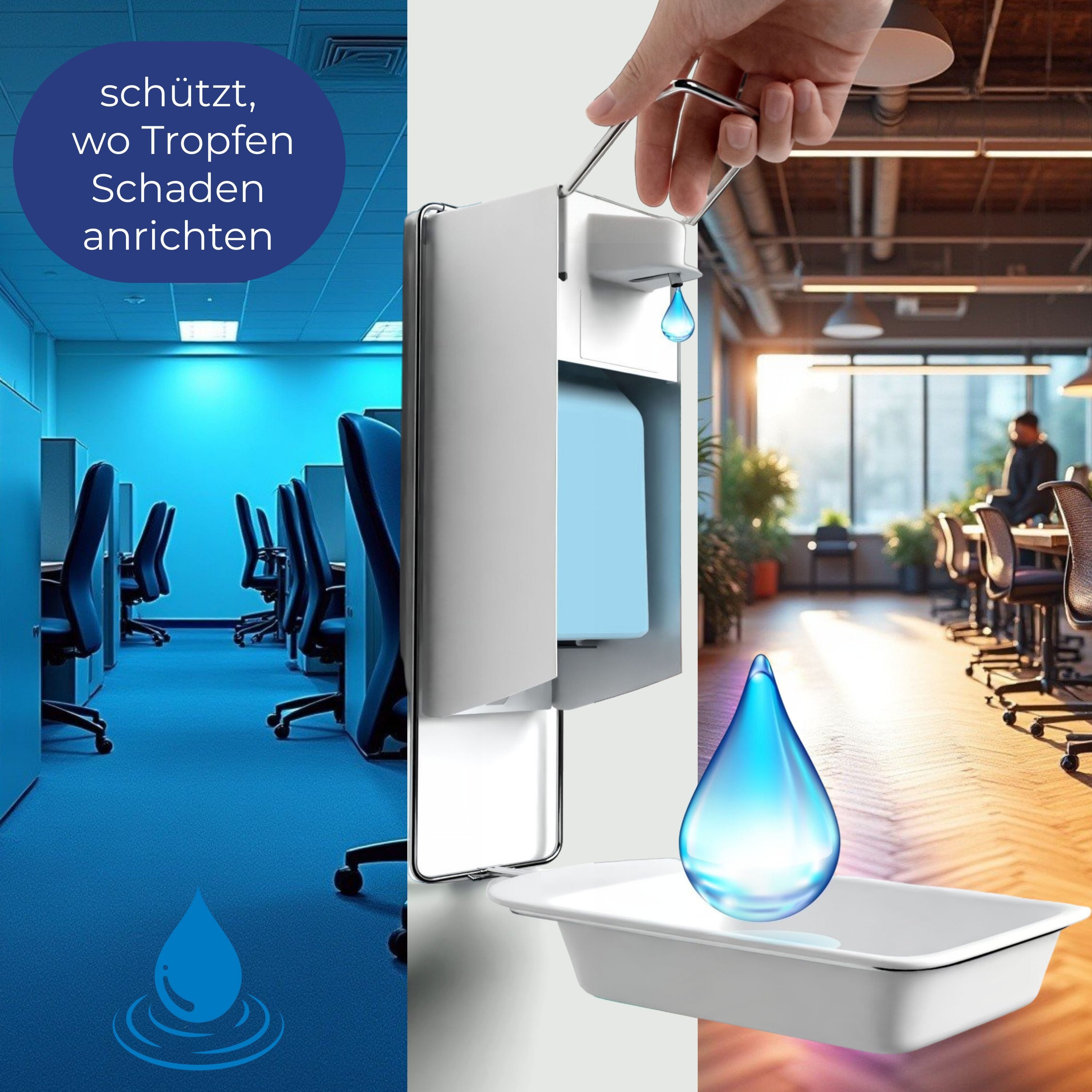 Horn Medical Desinfektionsmittelspender Abtropfschale für Horn Medical Desinfektionsmittel-Wandspender, (1-tlg., große Auffangschale), ideal um den Untergrund vor Flecken zu schützen