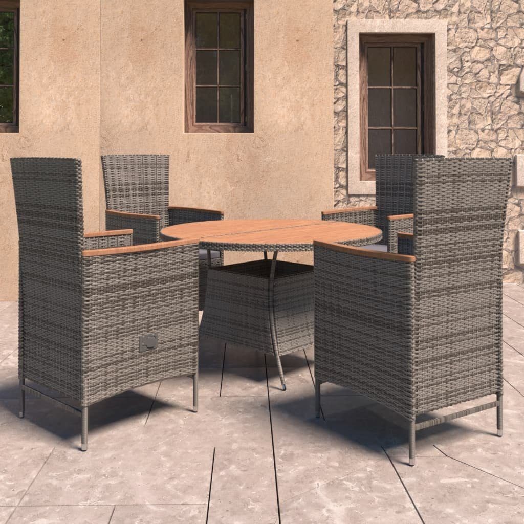 vidaXL GartenEssgruppe »5tlg. GartenEssgruppe mit Auflagen Poly