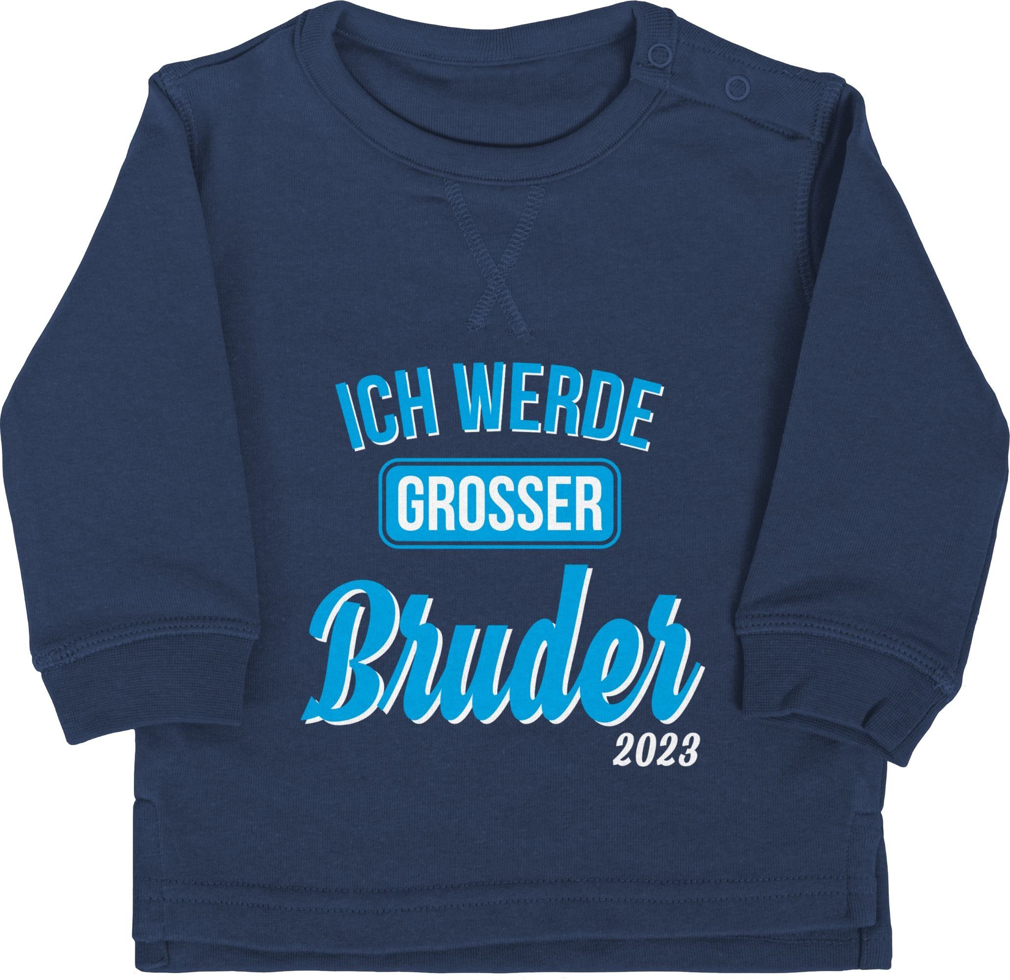 Shirtracer Sweatshirt Ich werde großer Bruder 2023 Großer Bruder 1 Navy Blau