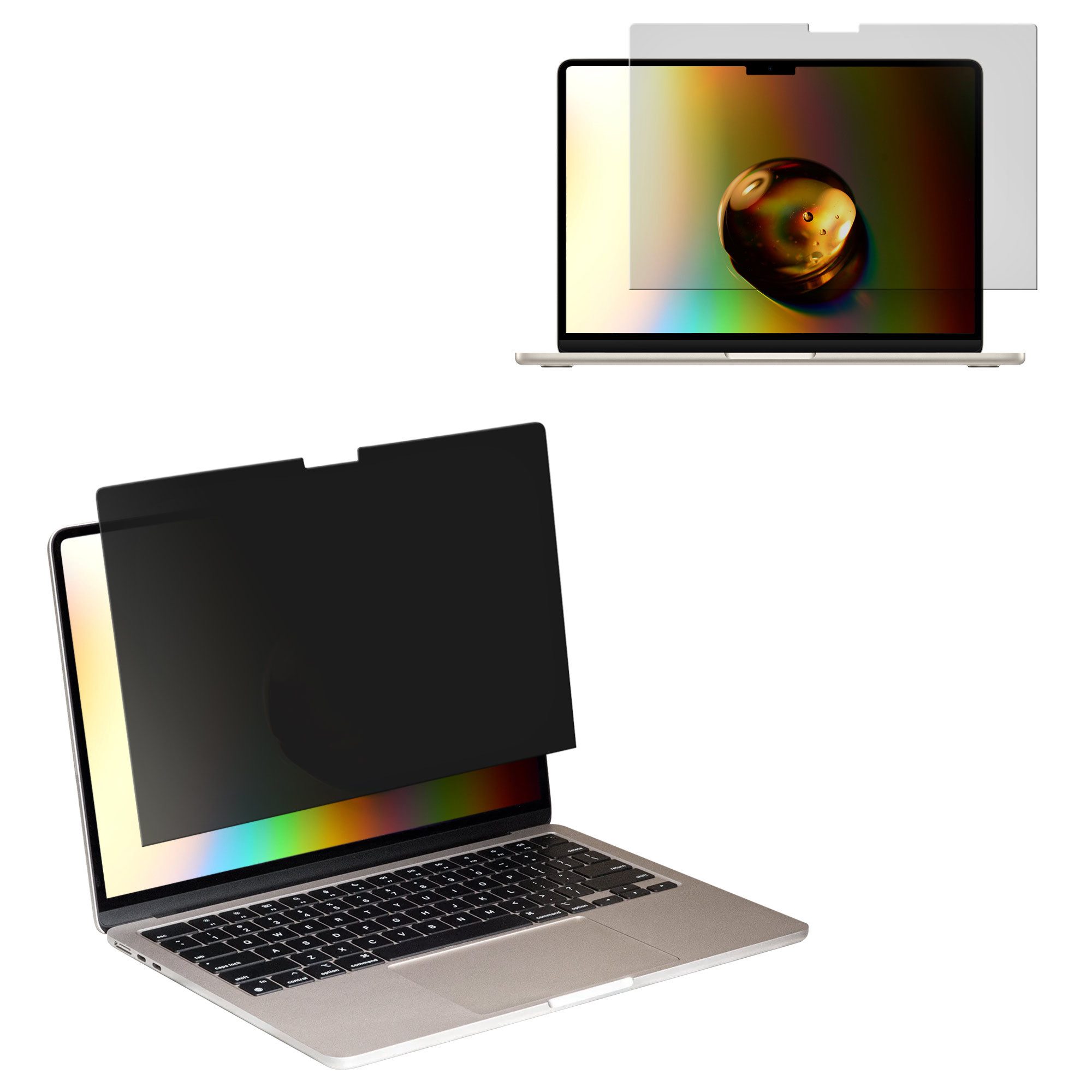 kwmobile Schutz-Set Folie für Apple Macbook Air 15 M4 2025 A3241, Sichtschutzfolie - Blickschutzfolie Privacy Screen - Anti Spy Folie