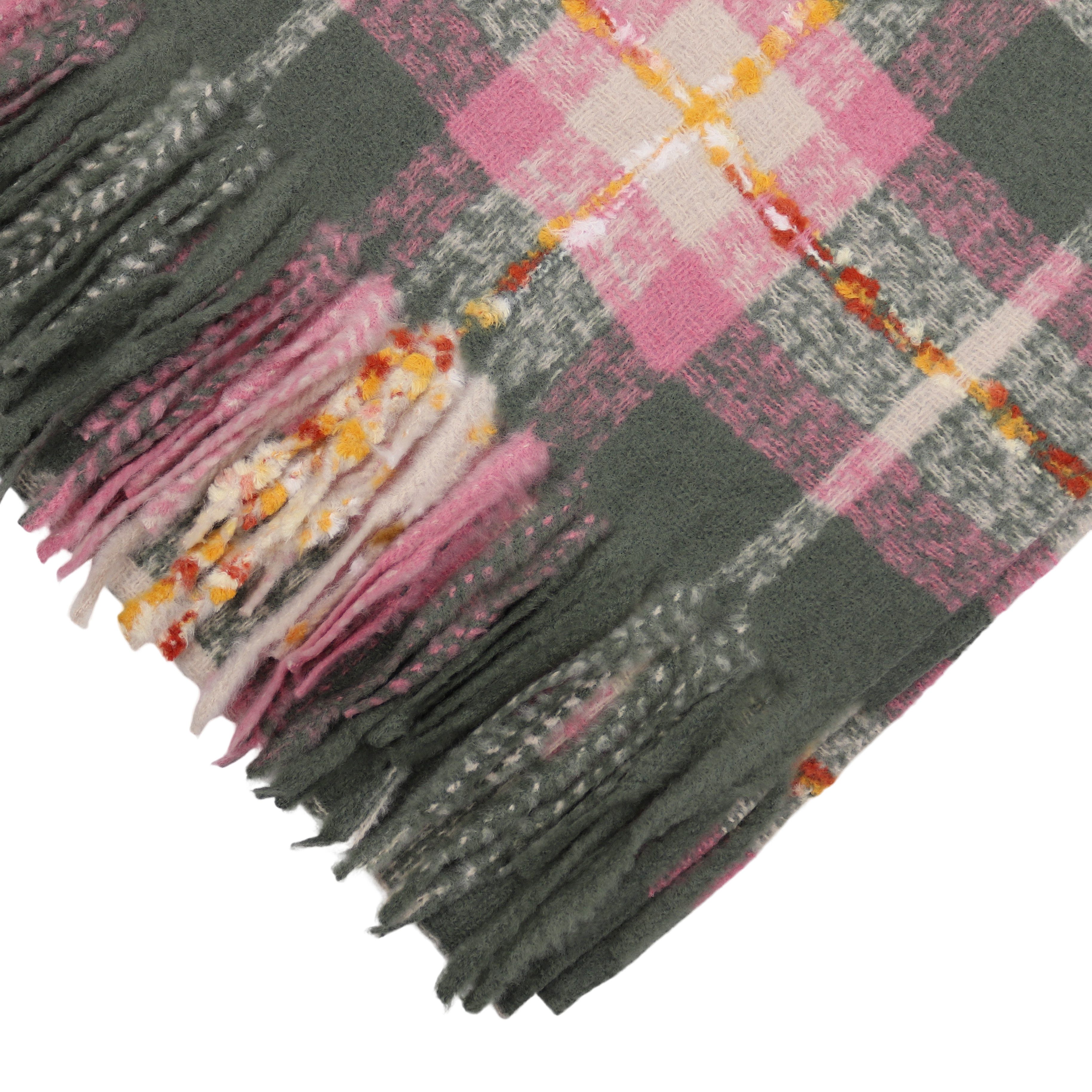 MIRROSI Modeschal weicher und warmer Schal Karo Kariert Muster mit Fransen, günstig online kaufen