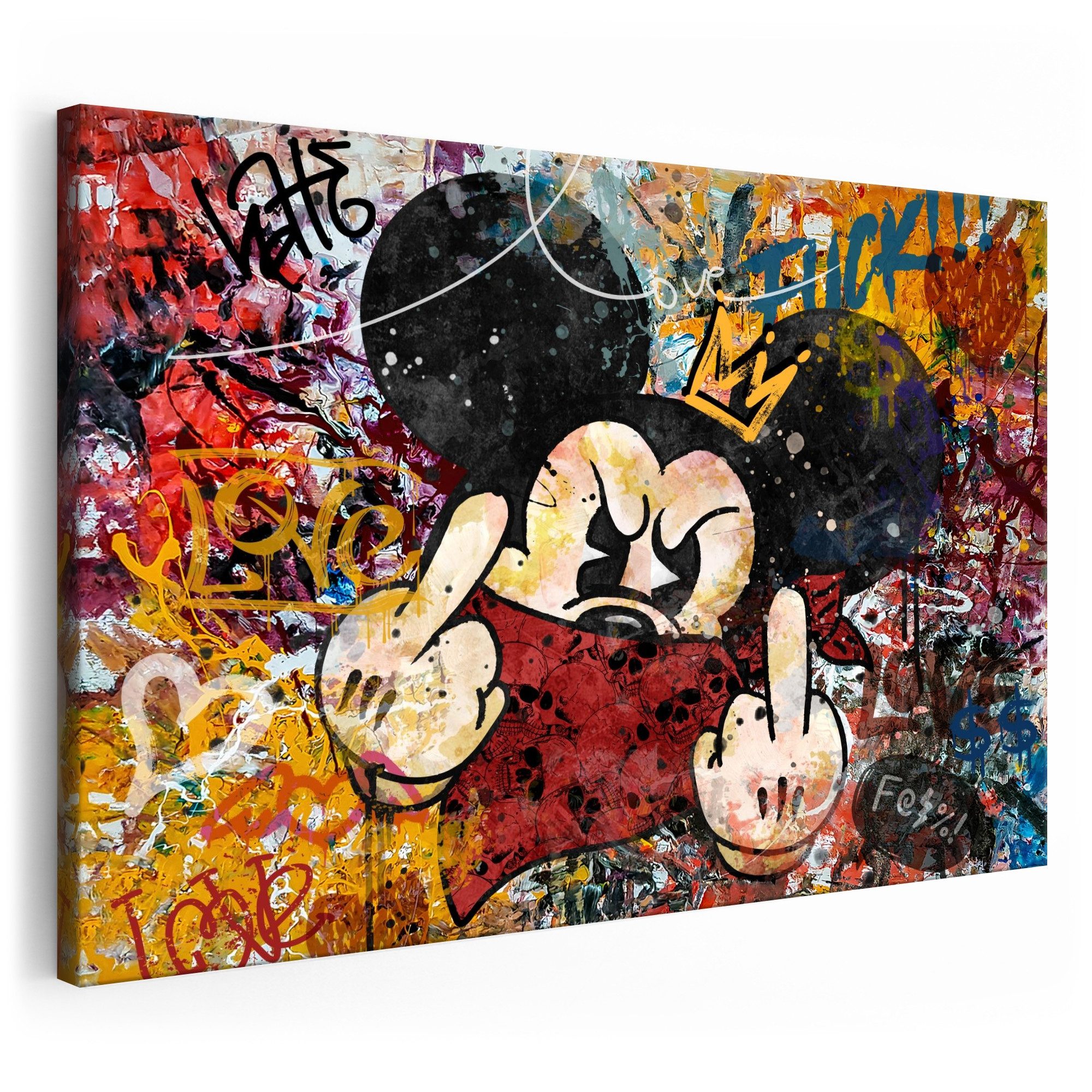 Artmazing Leinwandbild Masked Mickey, XXL Leinwand 120x80, Poster & Kunstdrucke, Cartoon, Masked Mickey