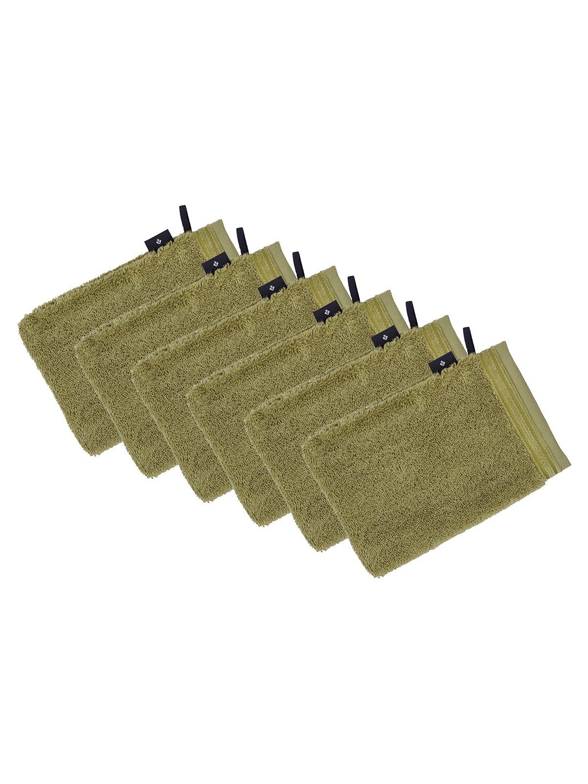 Vossen Waschhandschuh 6er Pack Waschhandschuh 22 x 16 cm Belief, Frottier (Spar-Set, 6-St), Vegan