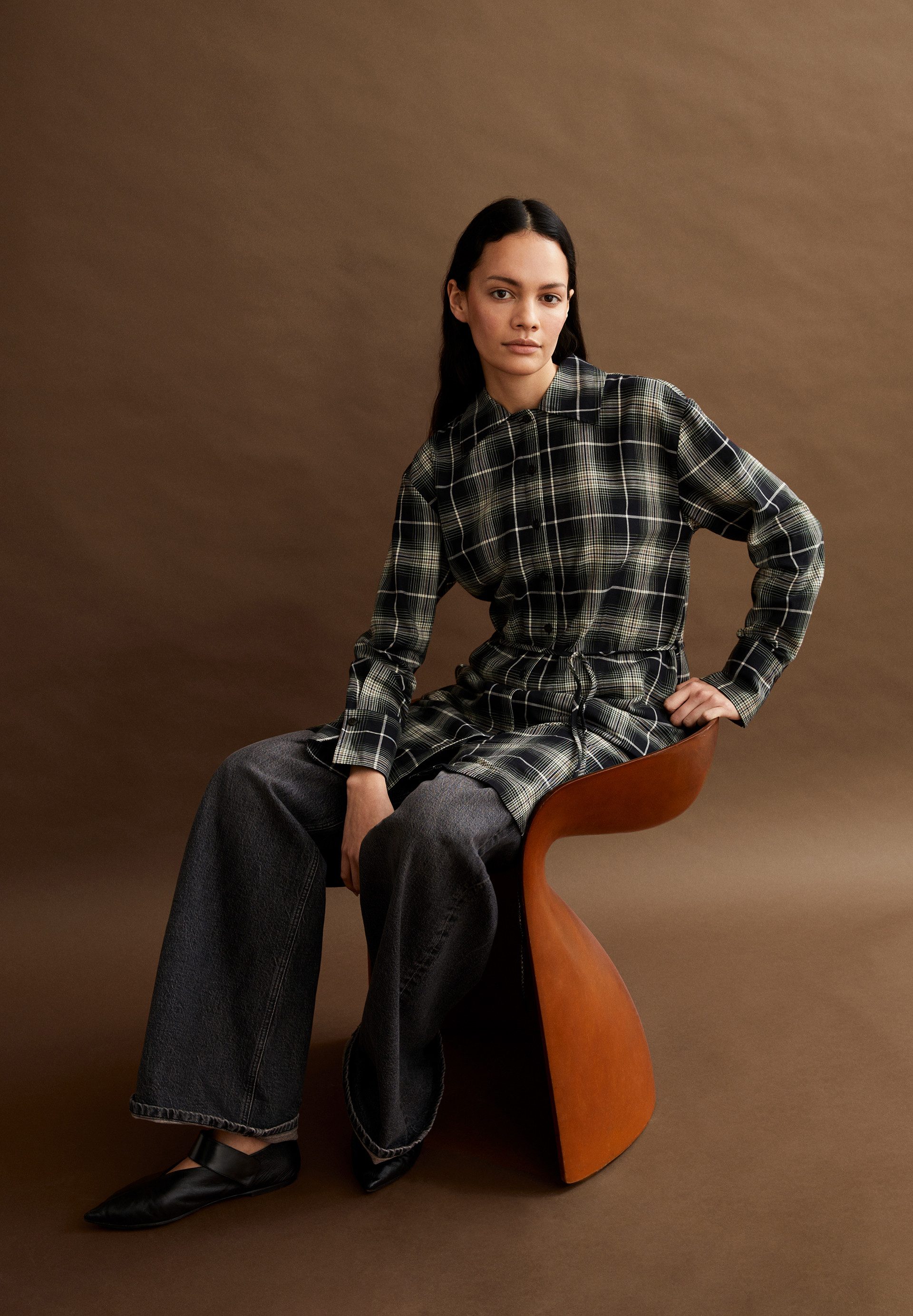 Armedangels Midikleid EASINNAA CHECK Relaxed Fit