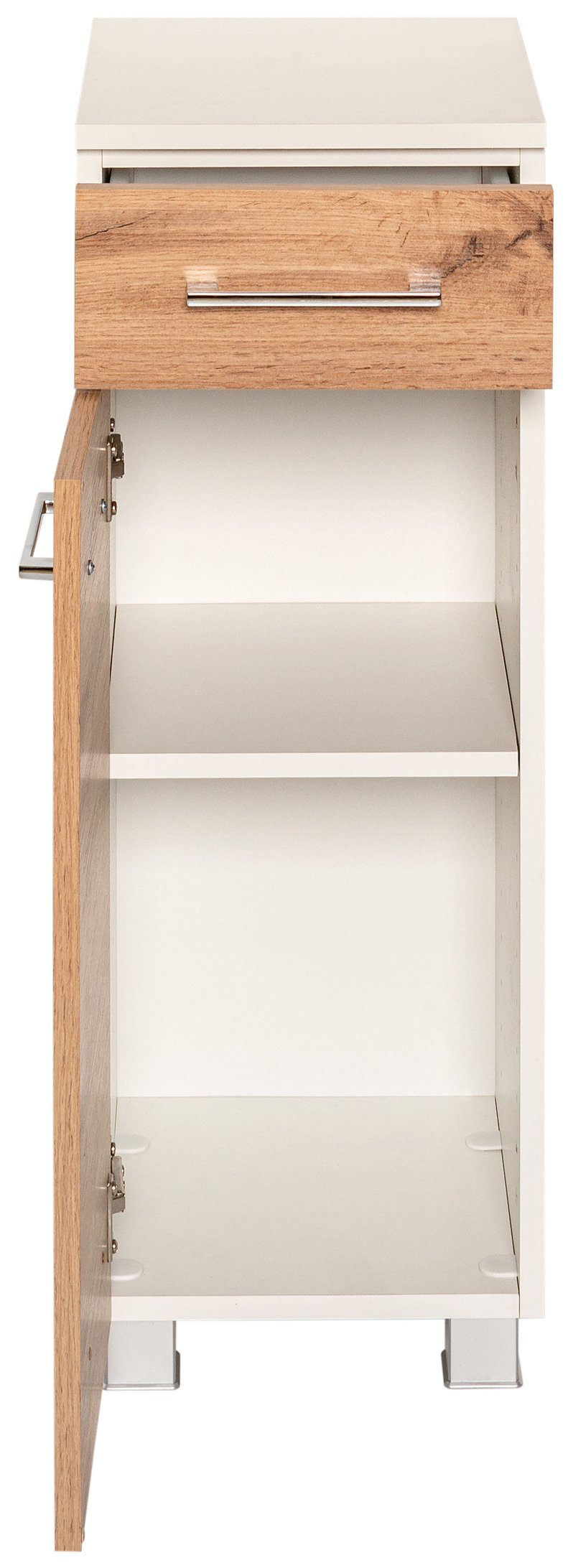 HELD MÖBEL Unterschrank Paris 30 cm weiß/Wotaneiche