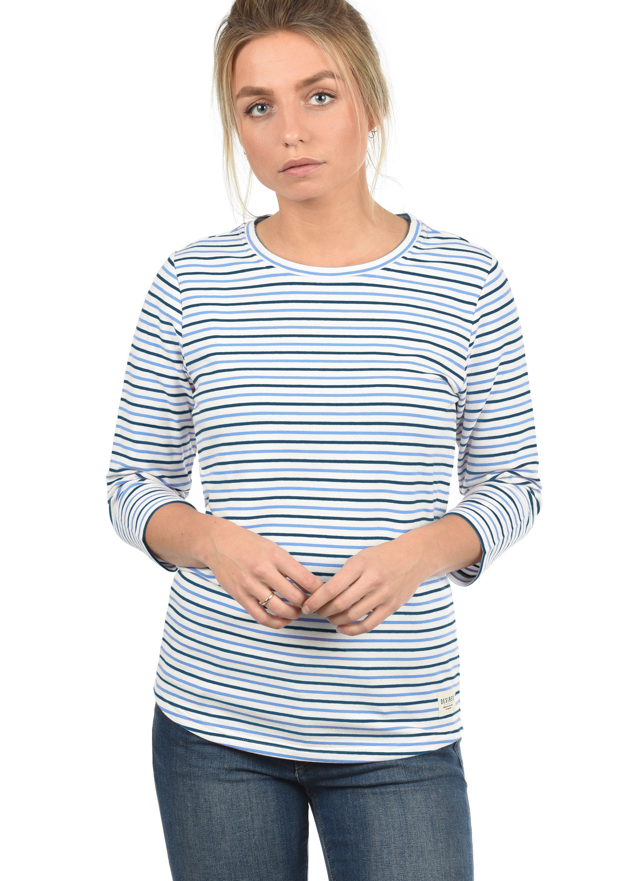 DESIRES 3/4-Arm-Shirt Helene gestreiftes Sweatshirt