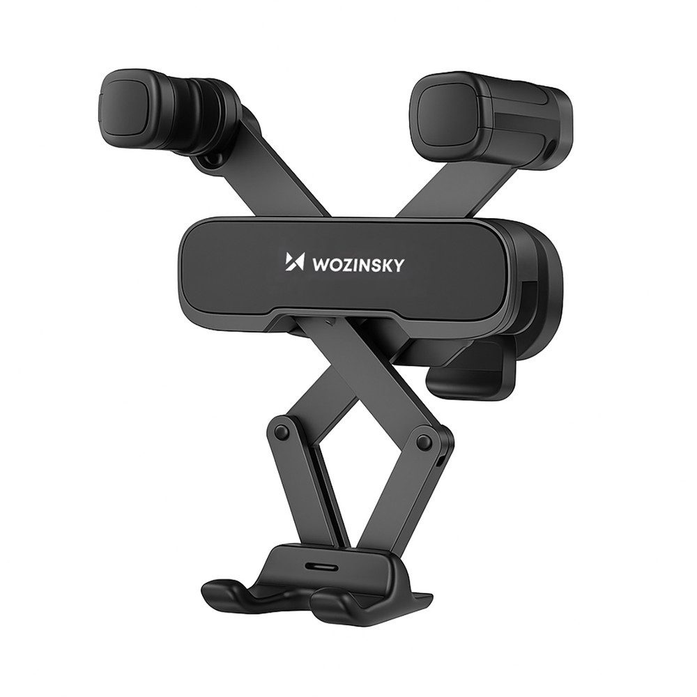 Wozinsky Handy-Halterung Schwerkrafthalterung Lüftungshalterung Smartphonehalter, (bis 6.9 Zoll, Spar-Set, 1-tlg., 11 x 10 x 3 cm drehbar, Schwerkraft-Klemmung, 360° drehbar, rutschfeste Pads)