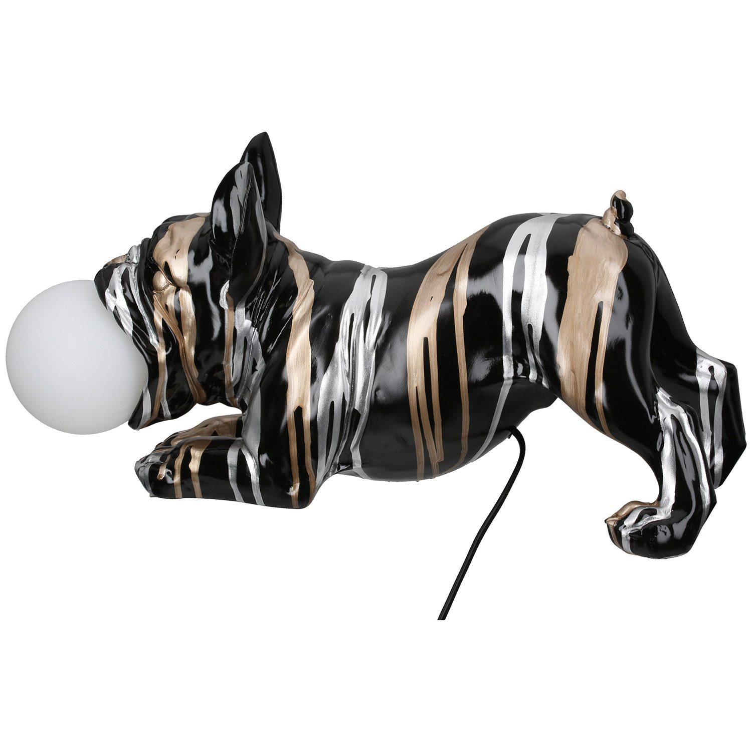 GILDE Tischleuchte DRIP Tischleuchte - schwarz - Kunstharz - Höhe 22cm x Breite 48cm, Tischlampe - Schreibtischlampe - Nachttischlampe