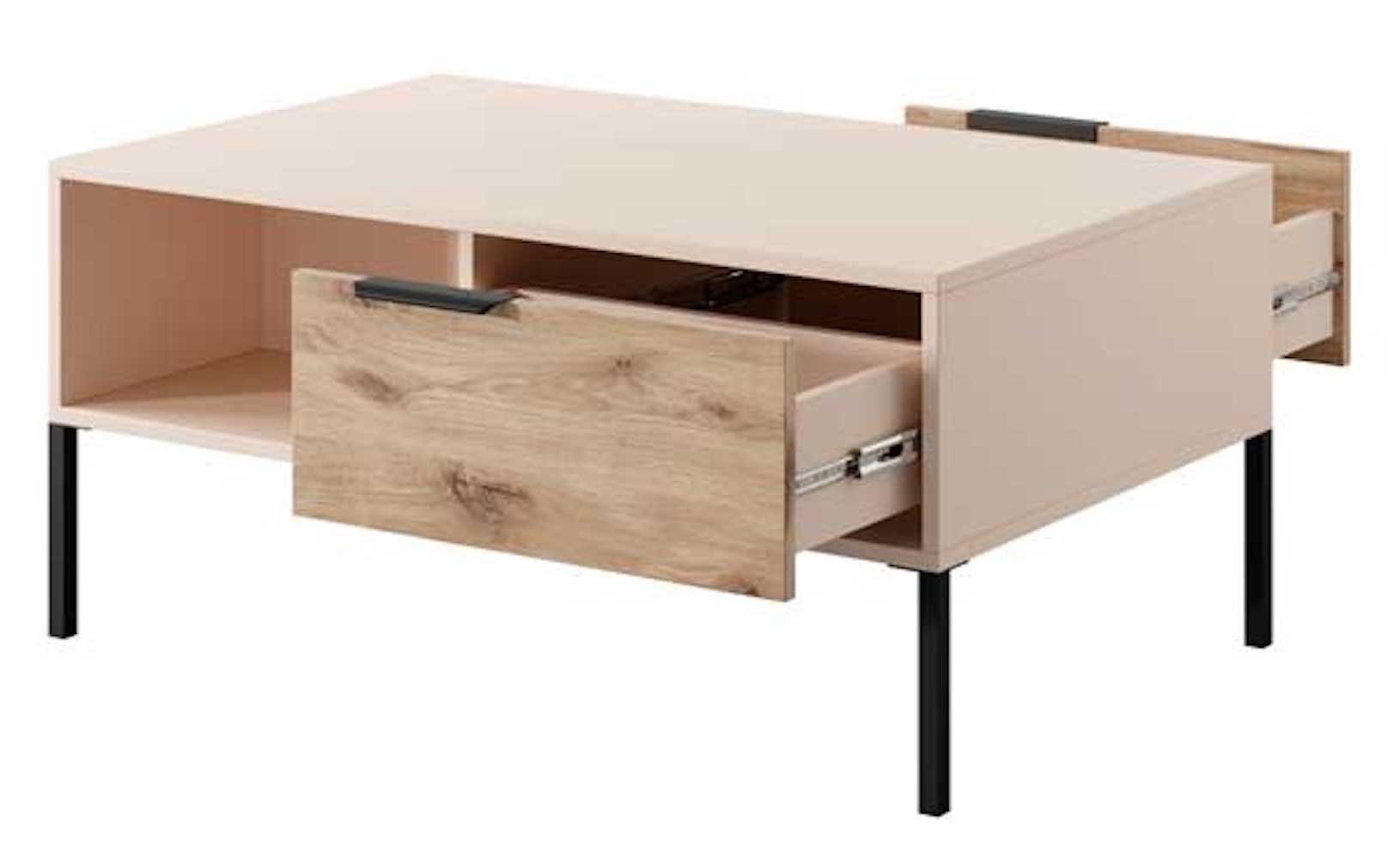 Couchtisch Rave, beige 96x60x44cm Feldmann-Wohnen Viking Oak