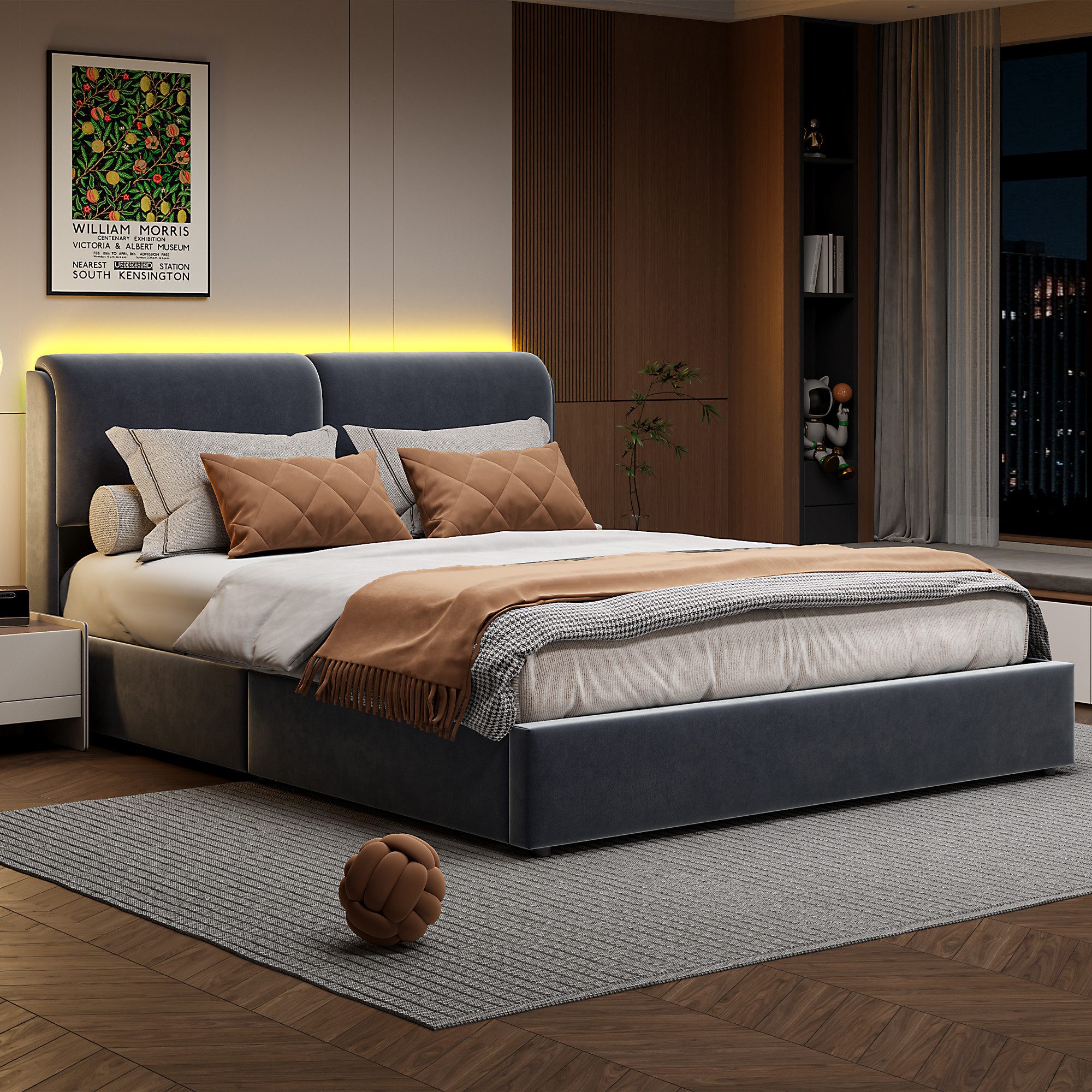 Furnishings Home Polsterbett Doppelbett Stauraumbett Modernes, günstig online kaufen