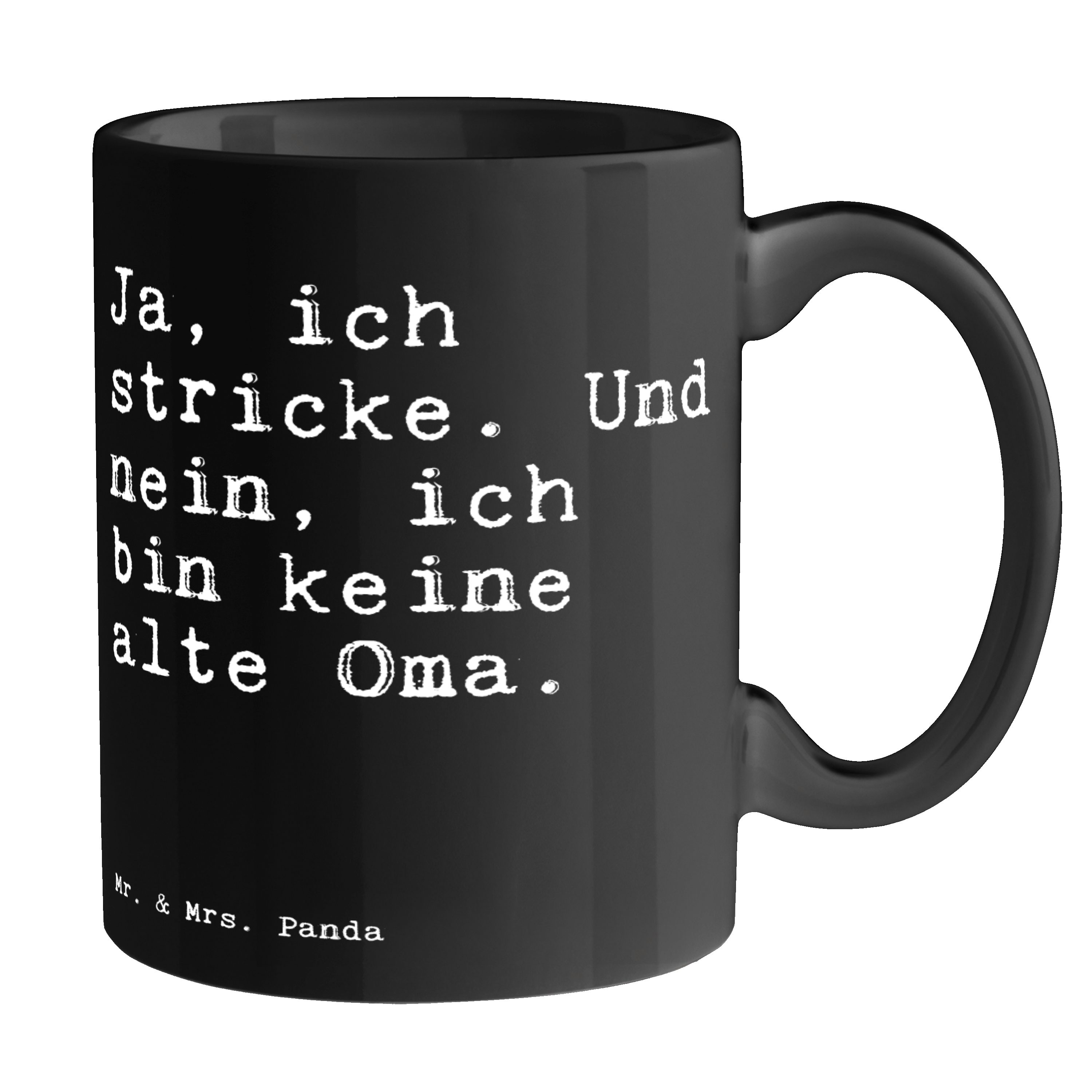 - Geschenk, Schwarz Keramik & Büro, Schwarz - ich Panda Und... Tee, Mr. Tasse Oma, Ja, Mrs. stricke. häkeln,