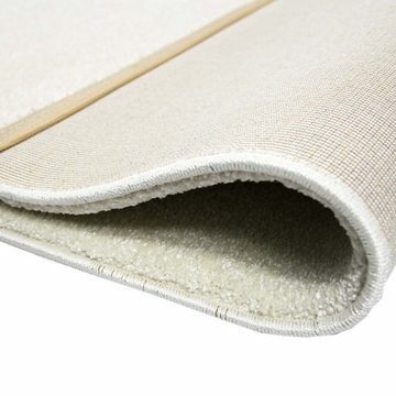 Teppich Moderner Designer Wohnzimmer-Teppich im Uni Design in creme, Carpetia, rechteckig, Für Fußbodenheizung geeignet, Strapazierfähig, Allergiker-freundlich