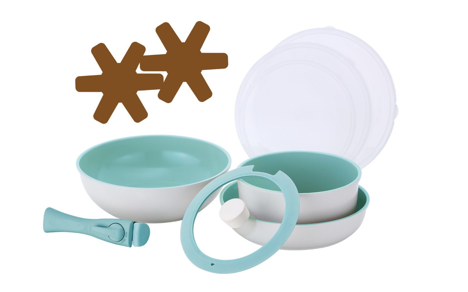 NEOFLAM® Pfannen-Set MIDAS Plus 8 tlg. Set - Eisblau, (8-tlg)