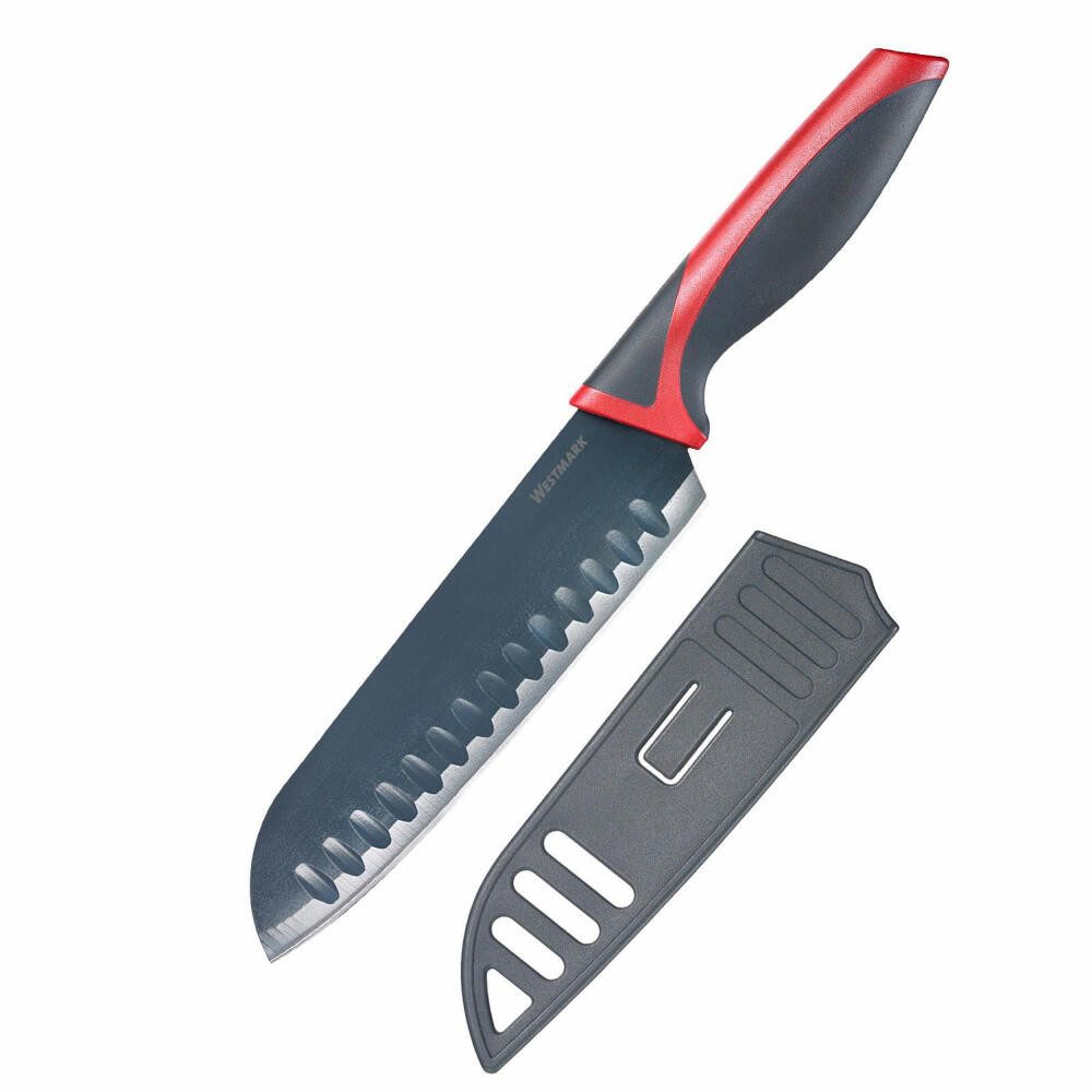 WESTMARK Allzweckmesser Klingenlänge: 17 cm, breite Klinge, Kullenschliff, mit Klingenschutz, rostfrei, langlebig, solide