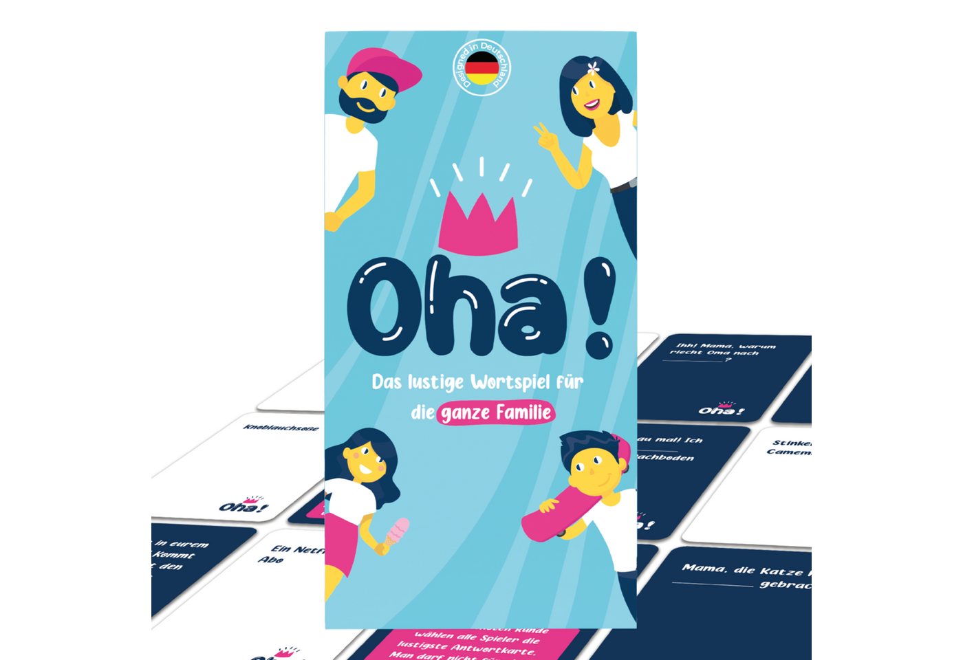 ATM GAMING Spiel Oha! - Gesellschaftsspiel für die Familie, Familienspiel, Das Kartenspiel, das die ganze Familie zum lachen bringt!