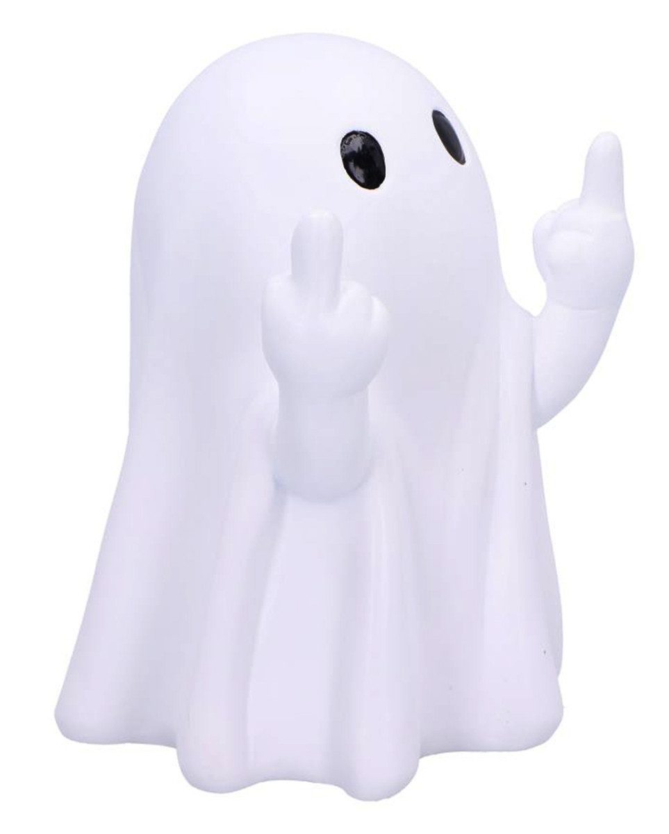 Horror-Shop Dekofigur Frecher Weißer Geist mit Mittelfinger Pose 12,5cm – Bild 3 von 5