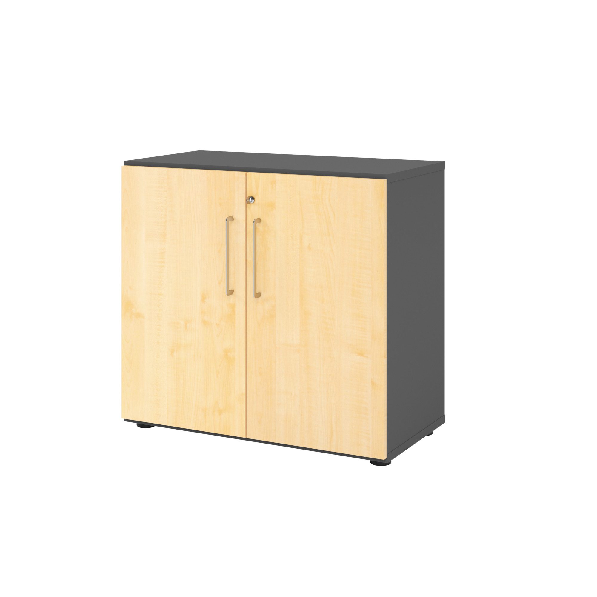 HAMMERBACHER Aktenschrank Regal 2OH Türen graphit/Ahorn