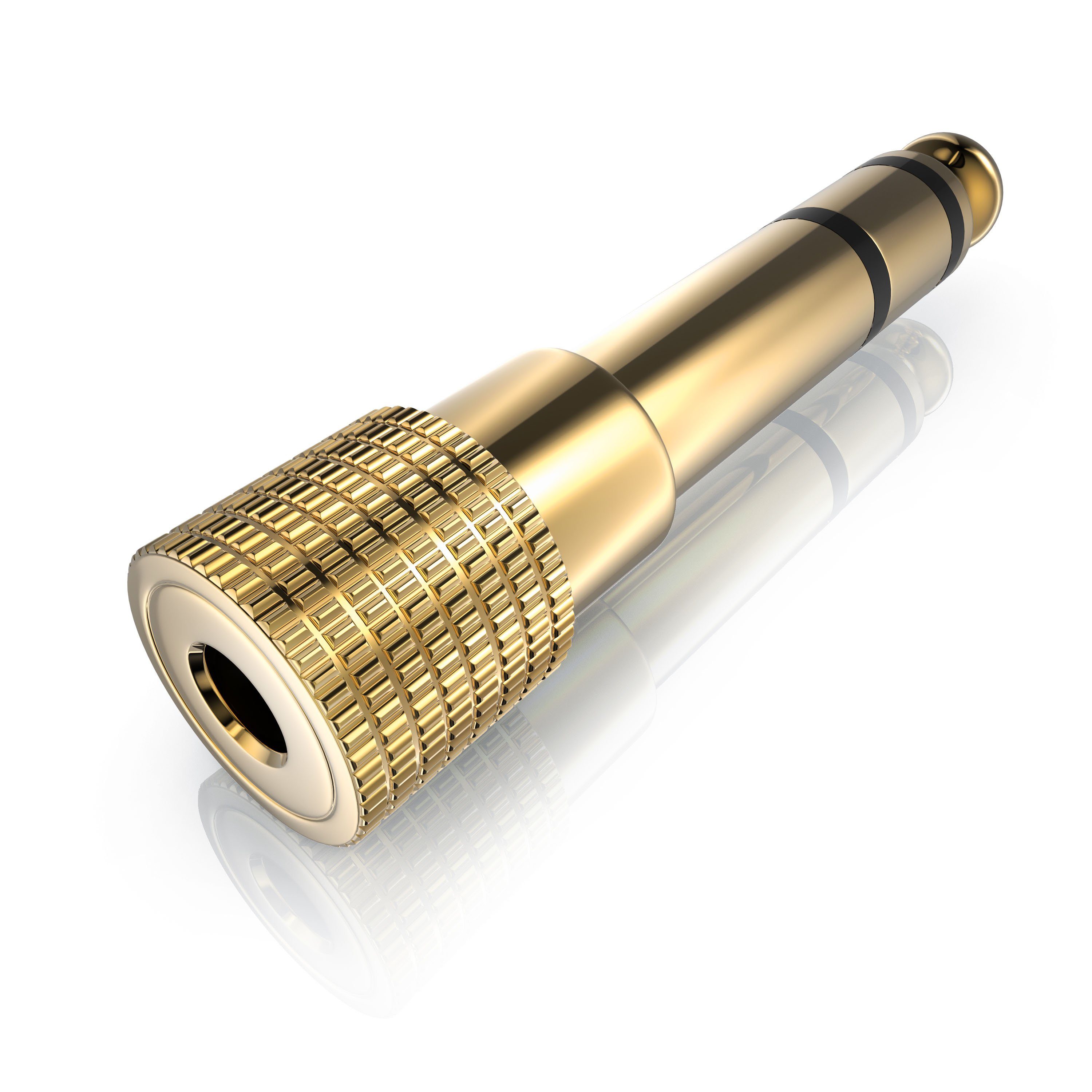 Primewire Audio-Adapter 3,5mm Klinke, 6,3mm Klinke zu 3,5mm Klinkenbuchse, 6,3mm Klinkenstecker, AUX Stereo Klinke Voll-Metallkupplung, Klinkenstecker, Passgenau