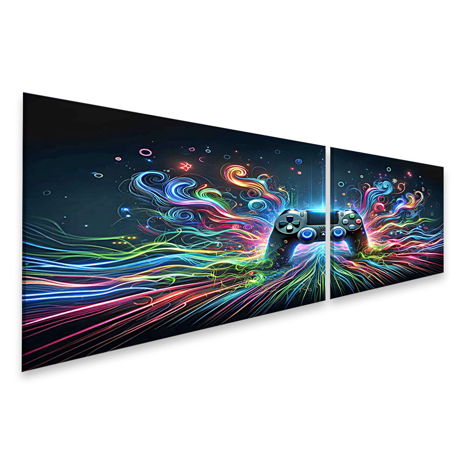 islandburner Leinwandbild Zentraler Gaming-Controller leuchtend Bilder