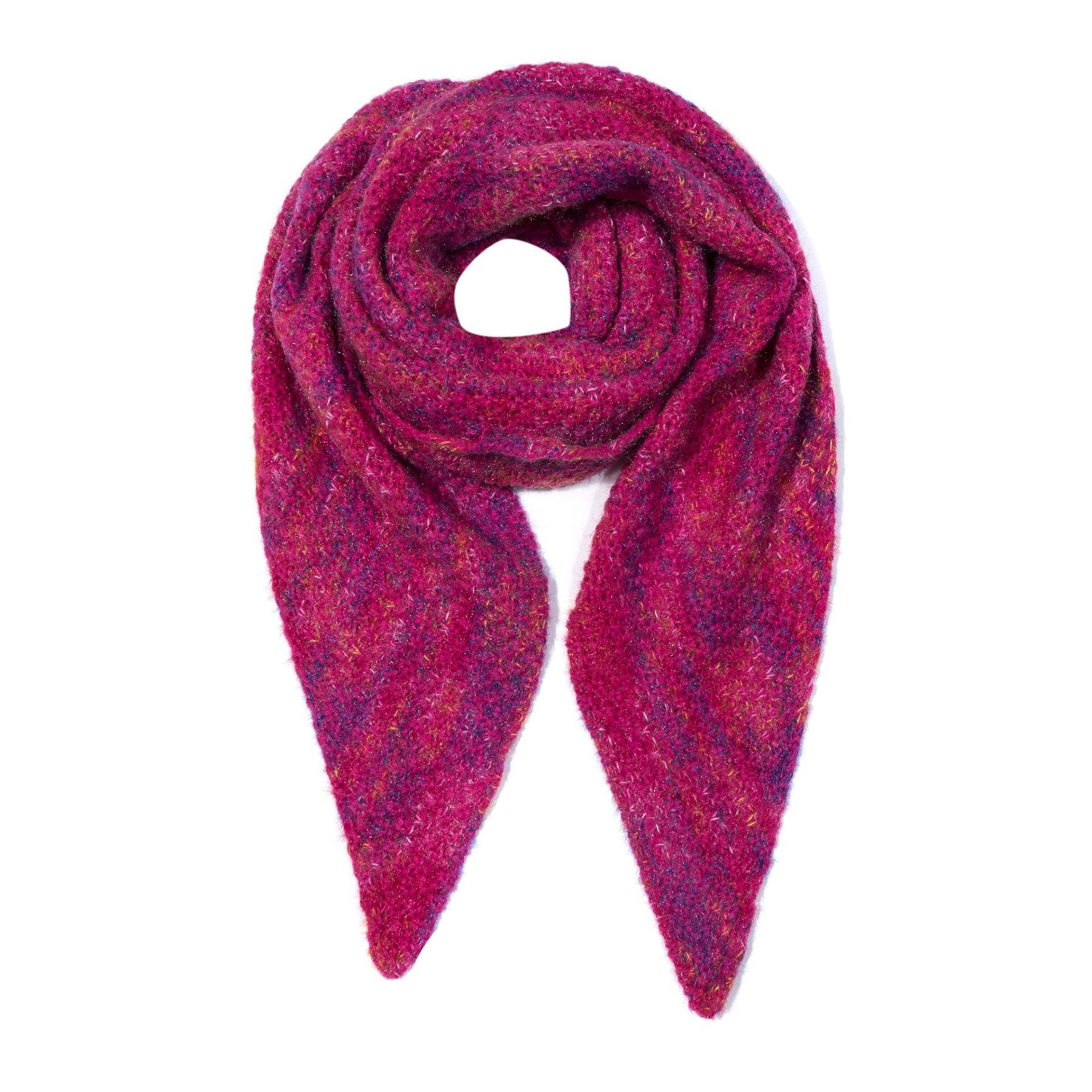 Faera Modeschal Melierte Strickstruktur Dreiecksform für Damen, (1-St), Spitz zulaufende Enden, Weicher Fall, Locker drapierbar