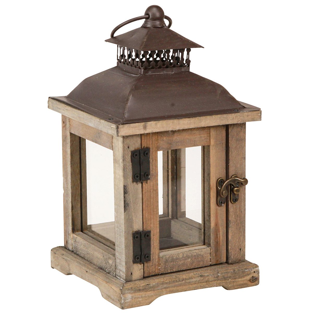 Posiwio Windlicht Windlicht Vintage Look Metall Glas - Antike Runde Laterne