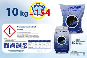 Hypafol Waschtisch Power Universal Waschmittel, Waschpulver für Weiß- und Buntwäsche, Vollwaschmittel in der Großpackung, Variante 10-20 kg