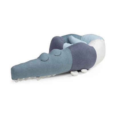 Sebra Lernspielzeug Gestricktes Mini-Kissen Sleepy Croc Powder Blue
