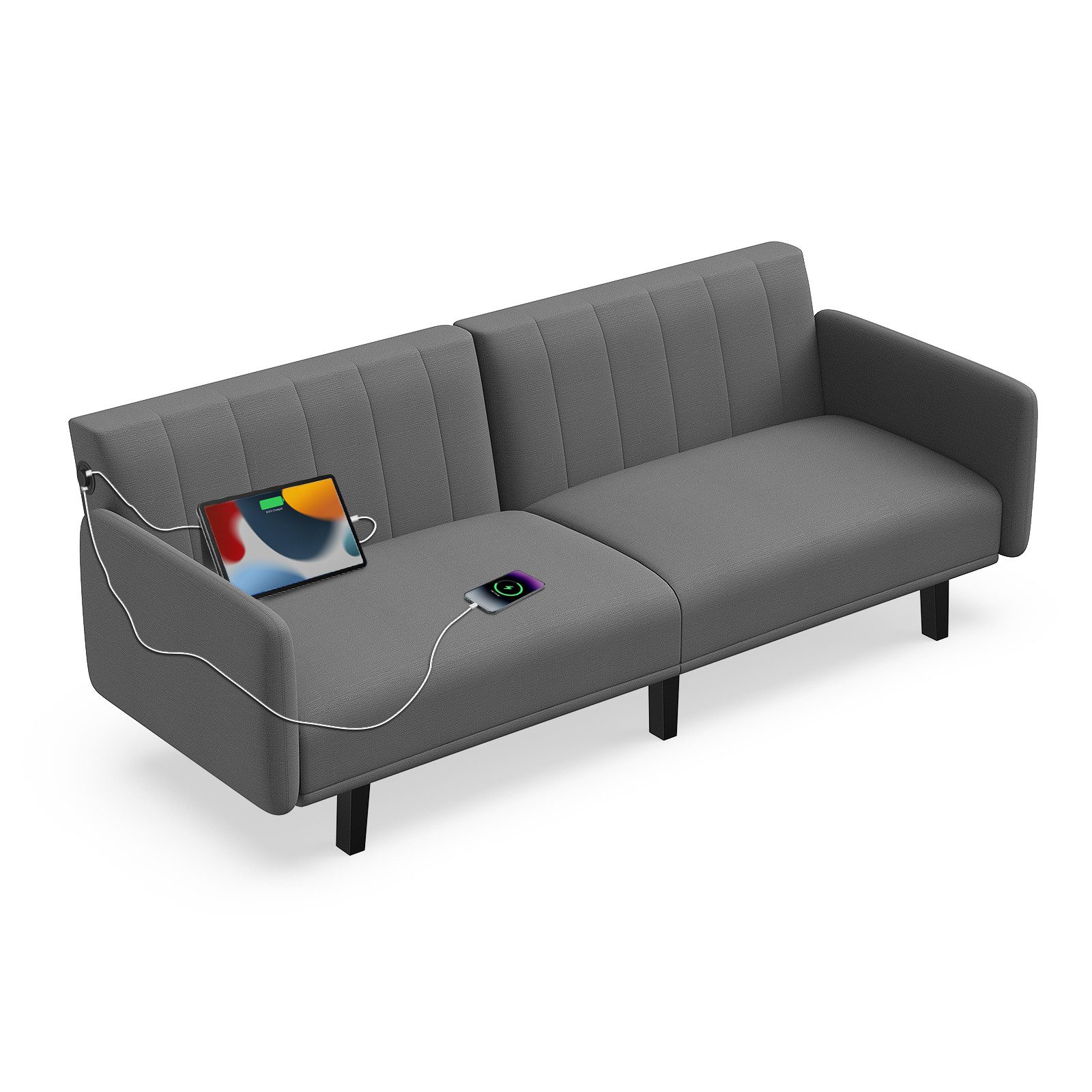 BIGZZIA Schlafsofa 3-Sitzer-Convertible-Sofa - 2 in 1 Clic Clac Schlafsofa, günstig online kaufen