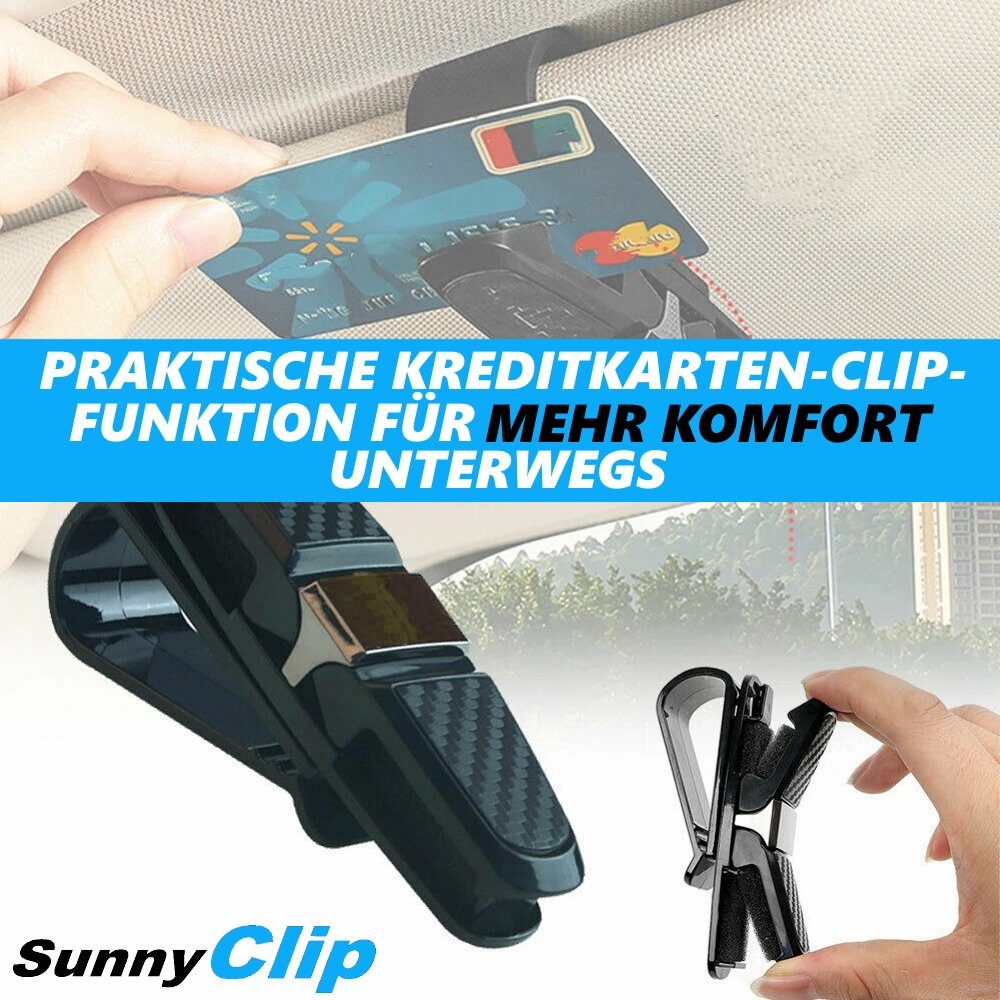 Houhence Brillenetui Brillenhalter für Auto Sonnenblende,Magnetischer pu  Ticket Karten Clip