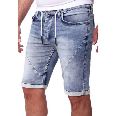 Reslad Jeansshorts Reslad Jeans Shorts Herren Kurze Hosen Sommer - Sweathose in Jeansopti Jeans-Shorts Sweatjeans Jeansbermudas Stretch Jeans-Hose